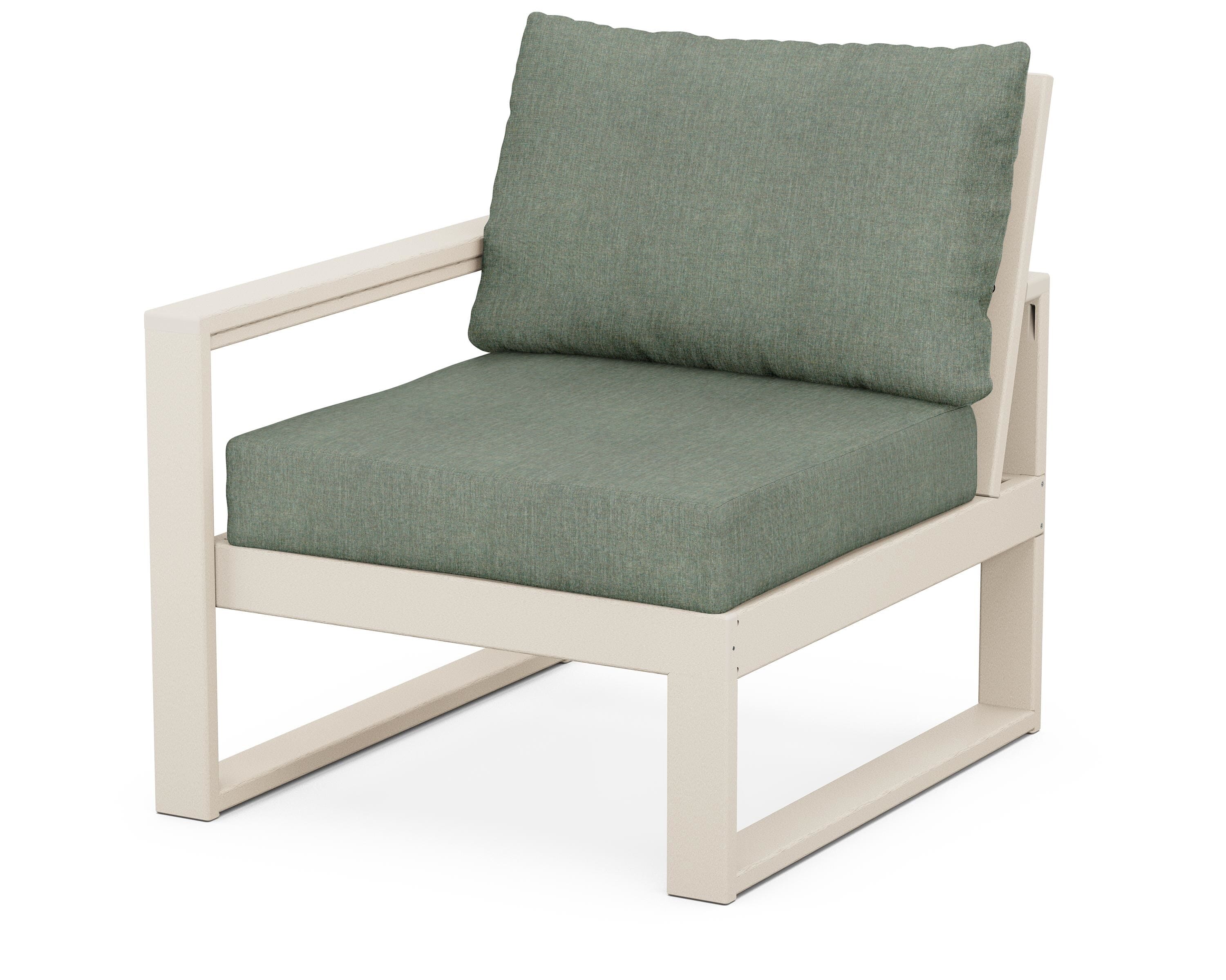 POLYWOOD® EDGE Modular Left Arm Chair in Sand / Cast Sage