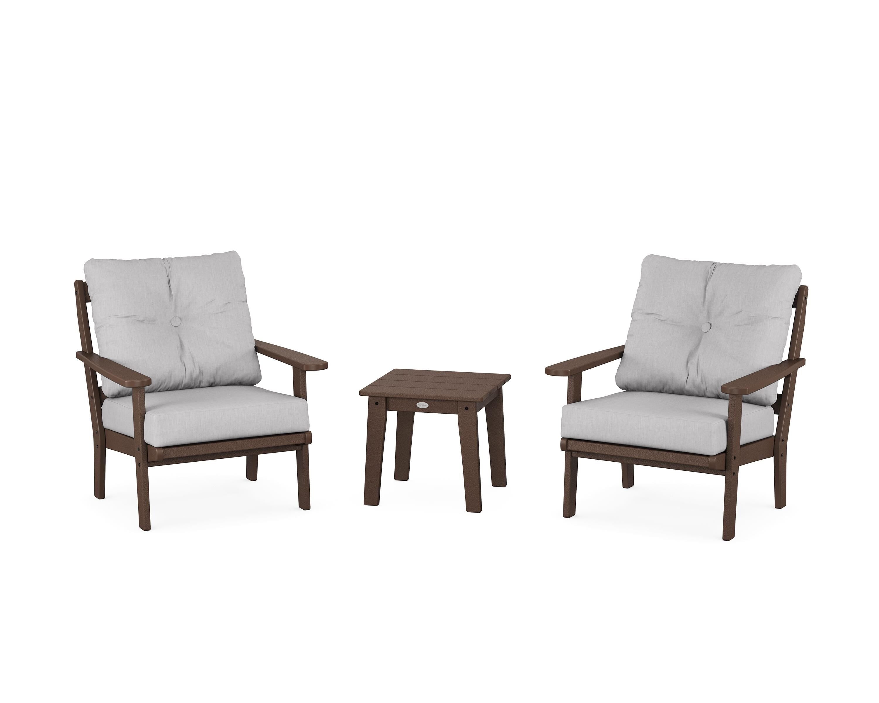 POLYWOOD® Mission 3-Piece Deep Seating Set in Mahogany / Granite