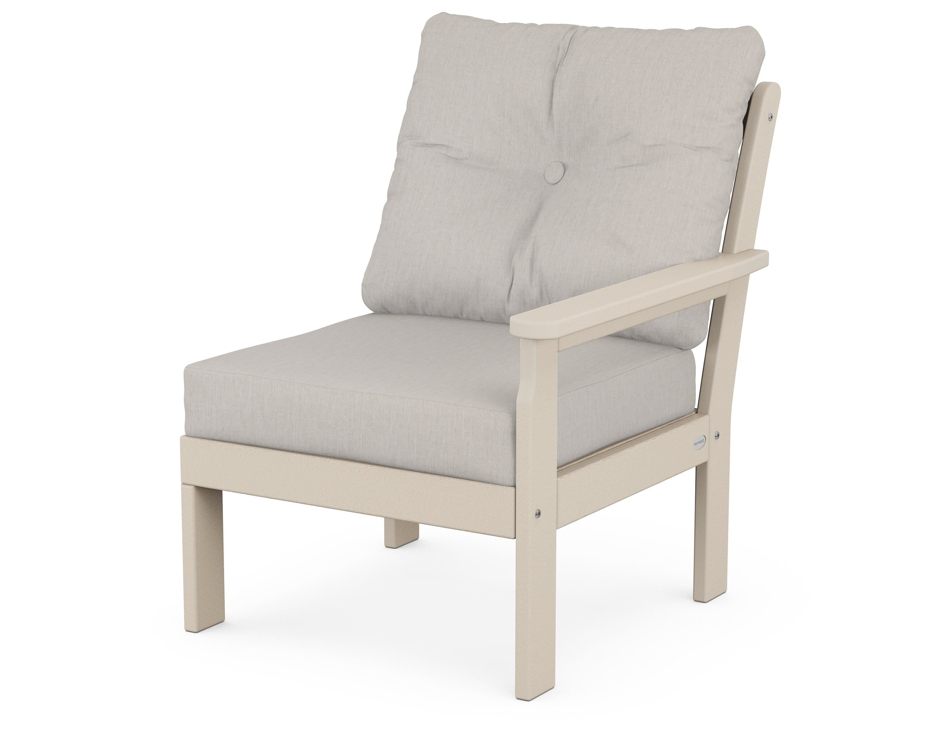 POLYWOOD® Vineyard Modular Right Arm Chair in Sand / Cast Ash