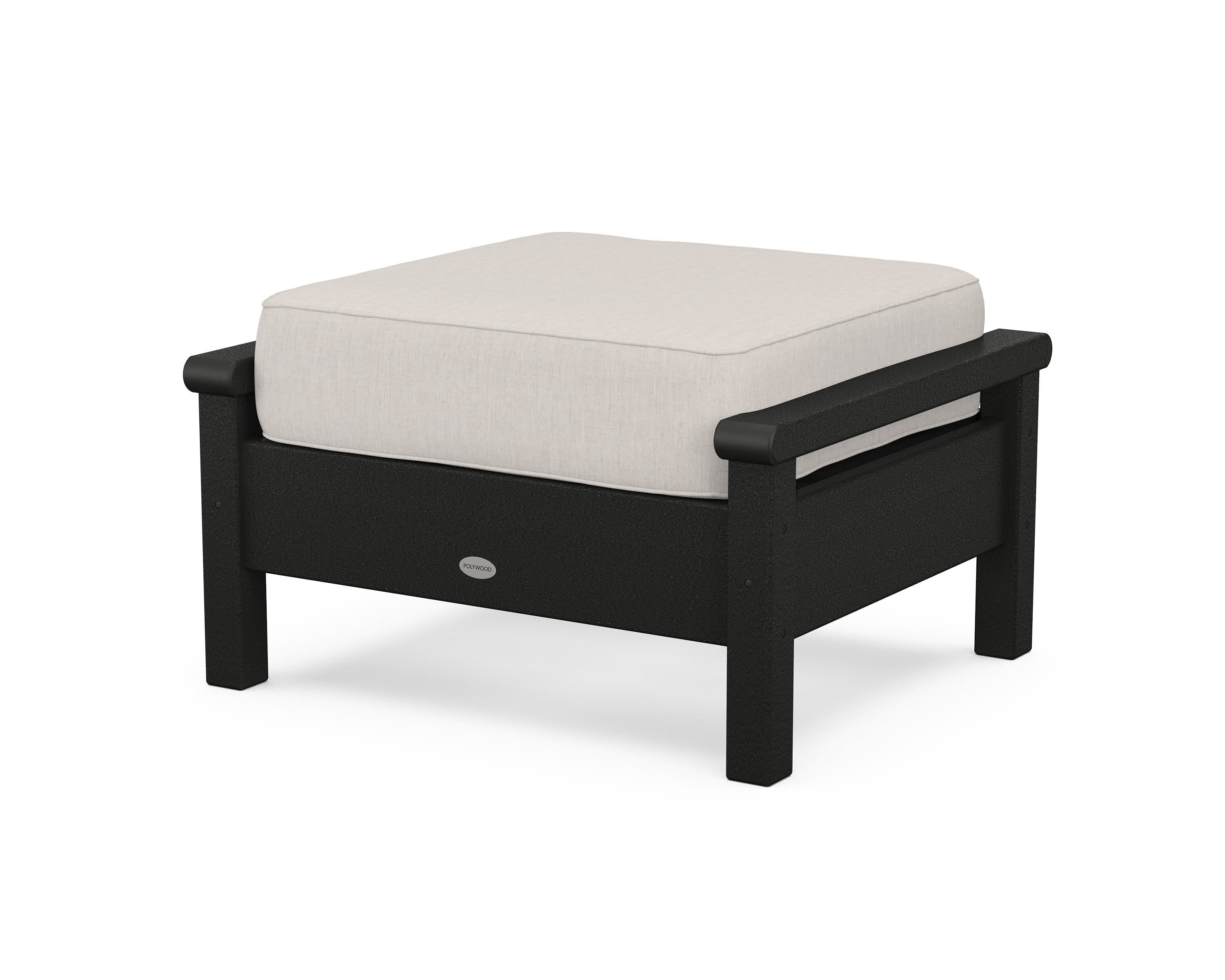 POLYWOOD® Harbour Deep Seating Ottoman in Black / Cast Ash