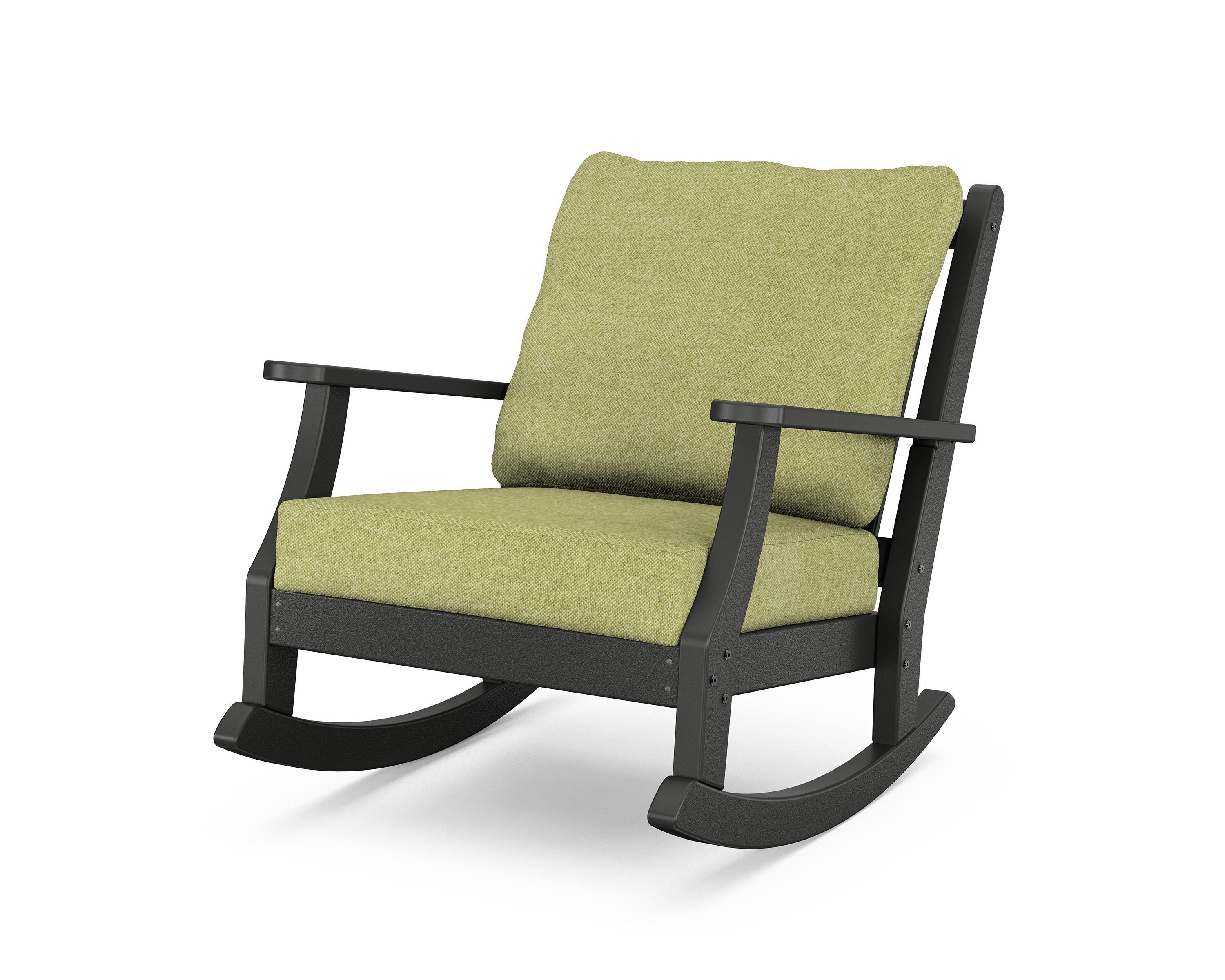 Country Living Wovendale Deep Seating Rocking Chair in Black / Chartreuse Boucle