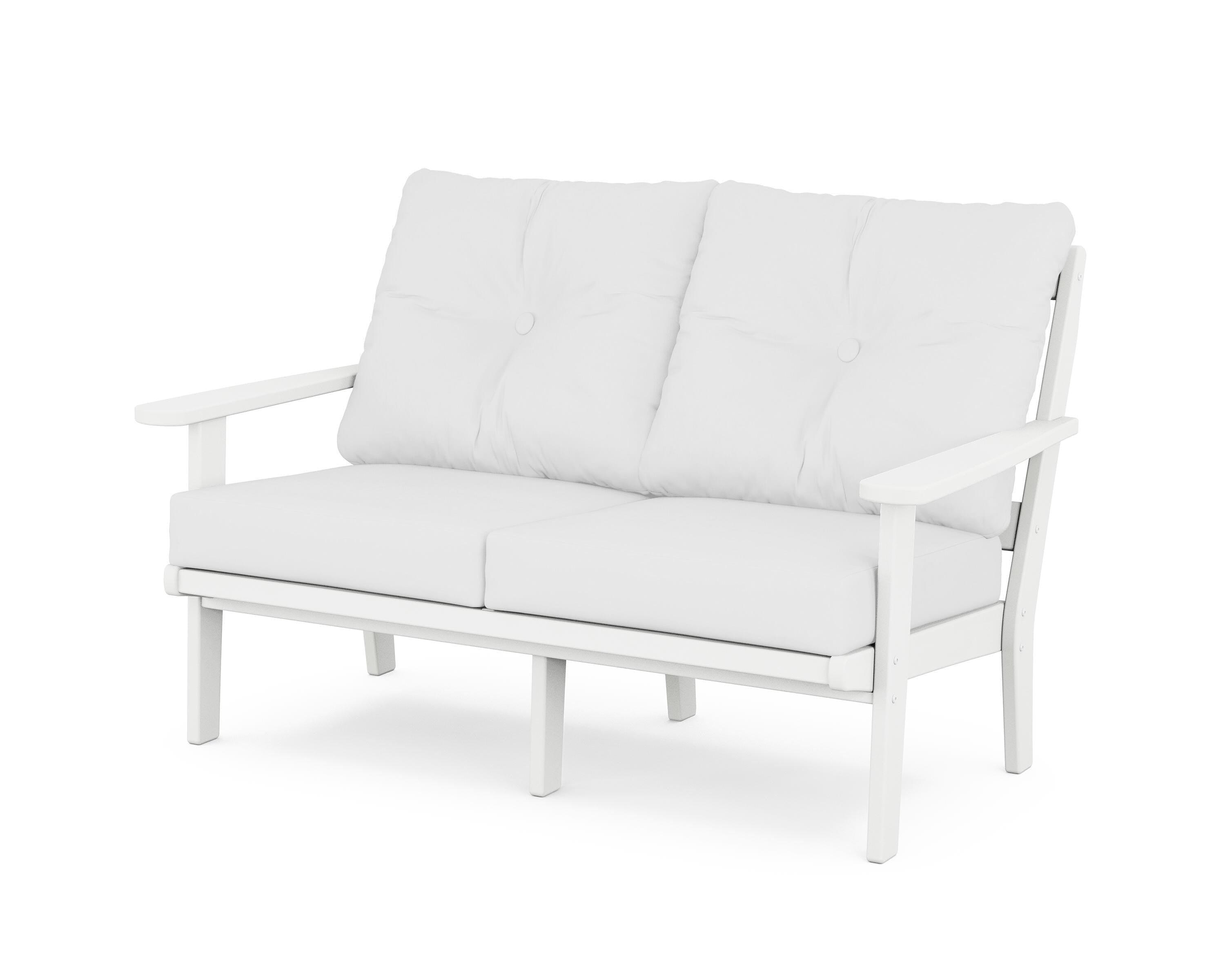 POLYWOOD® Mission Deep Seating Loveseat in White / Natural
