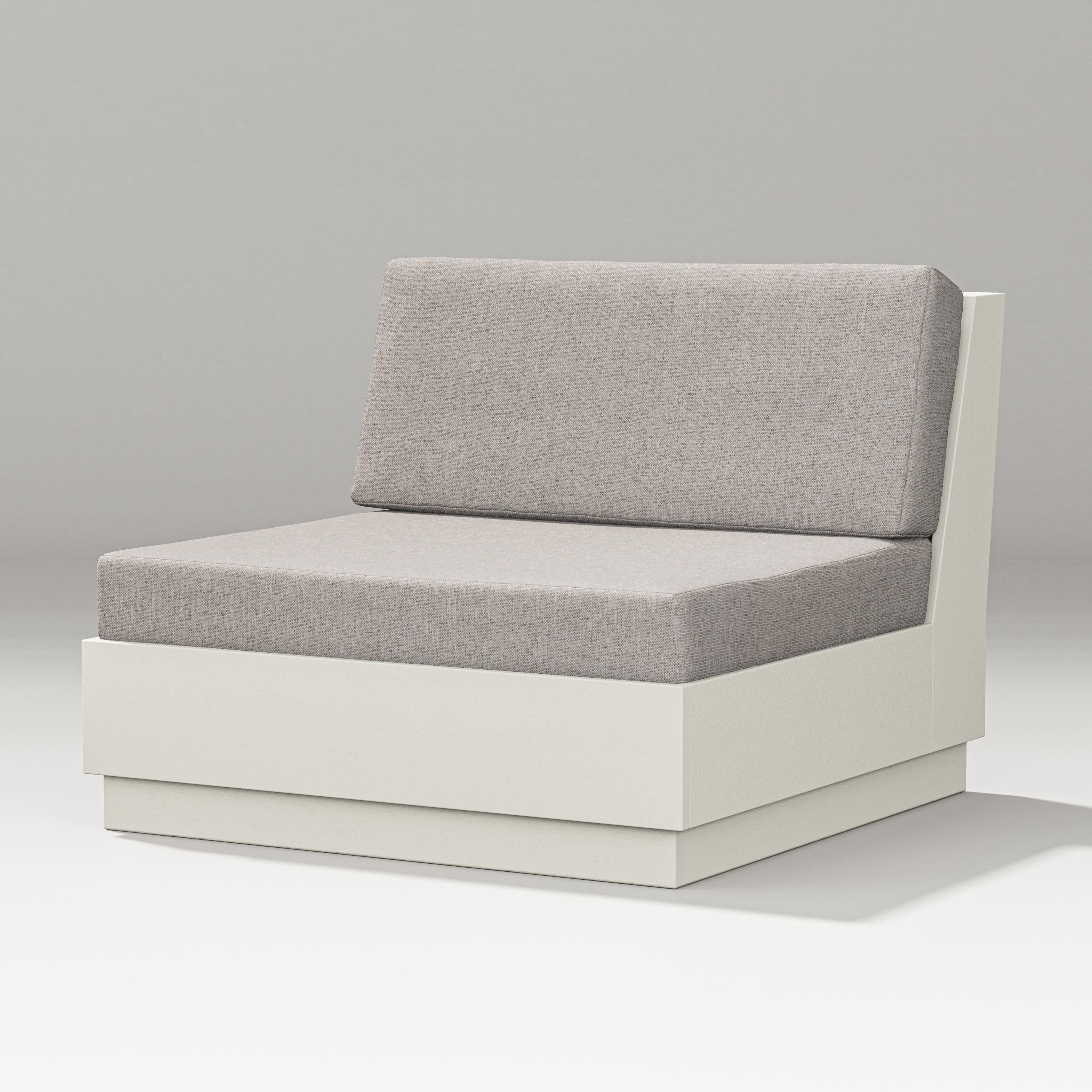 PW Designer Series Elevate Modular Armless Chair in Vintage White / Weathered Tweed