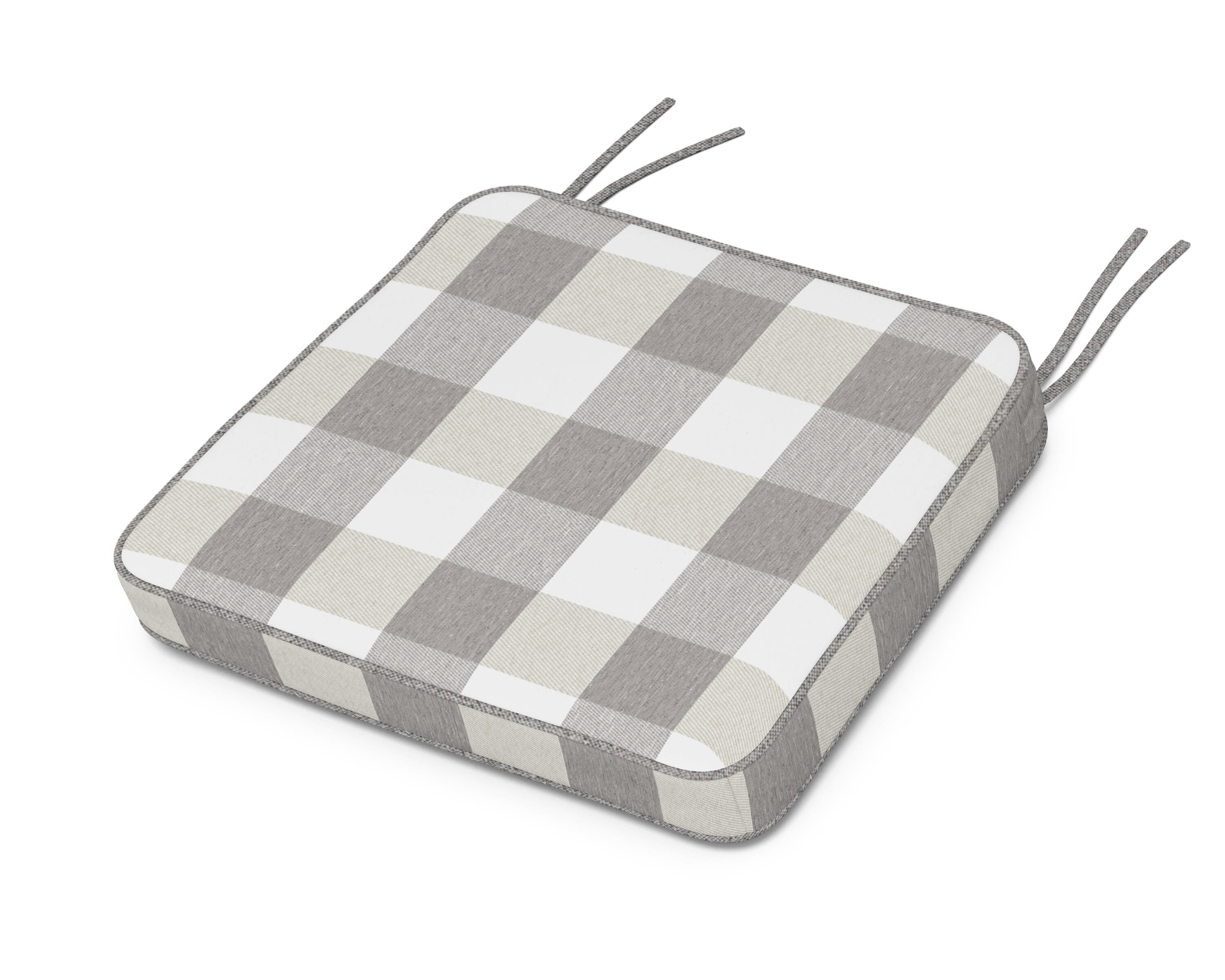 Martha Stewart by POLYWOOD® Chinoiserie Arm Chair Seat Cushion in Buffalo Plaid Grey Mist