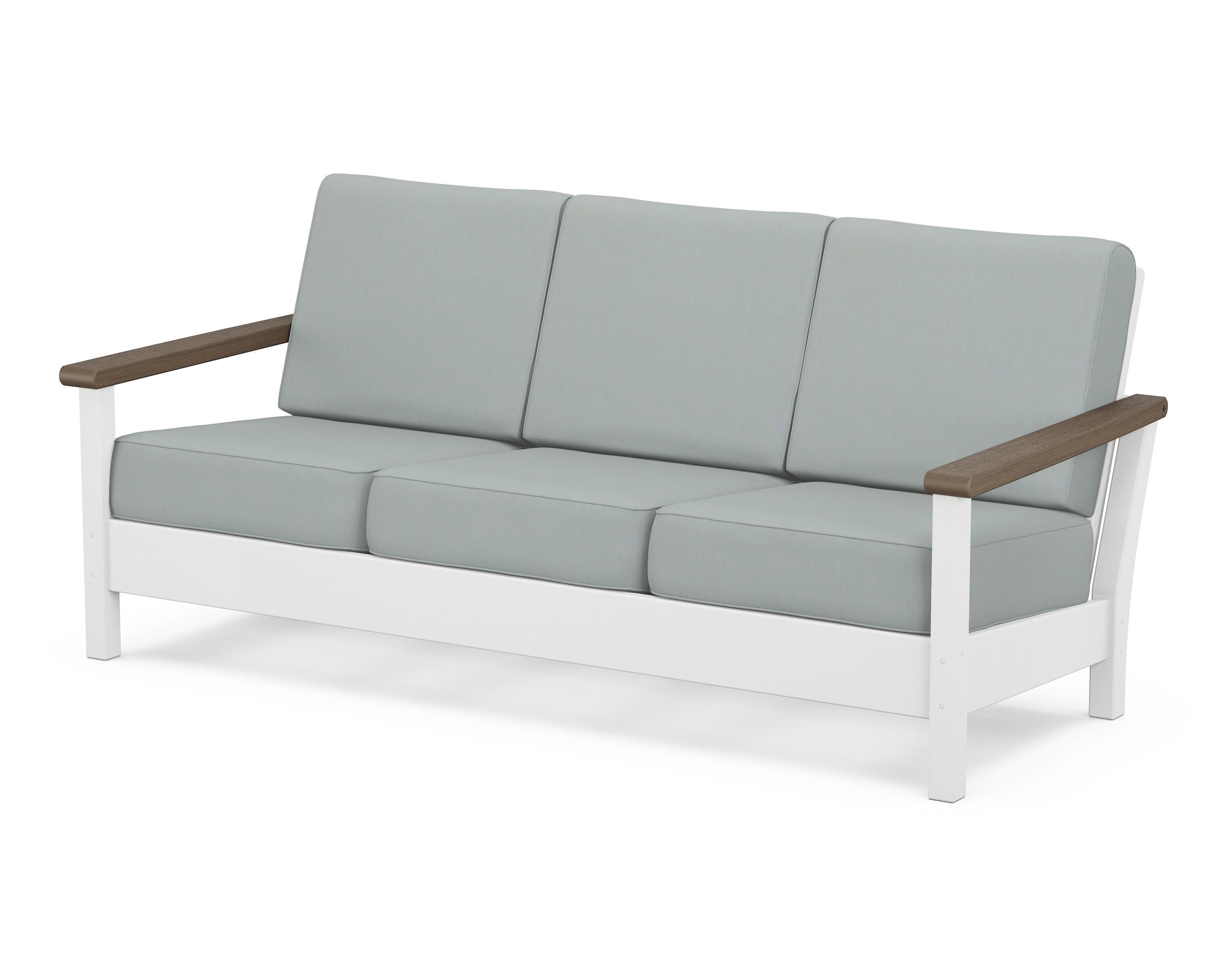 POLYWOOD® Harbour Deep Seating Sofa in White / Kona / Spa