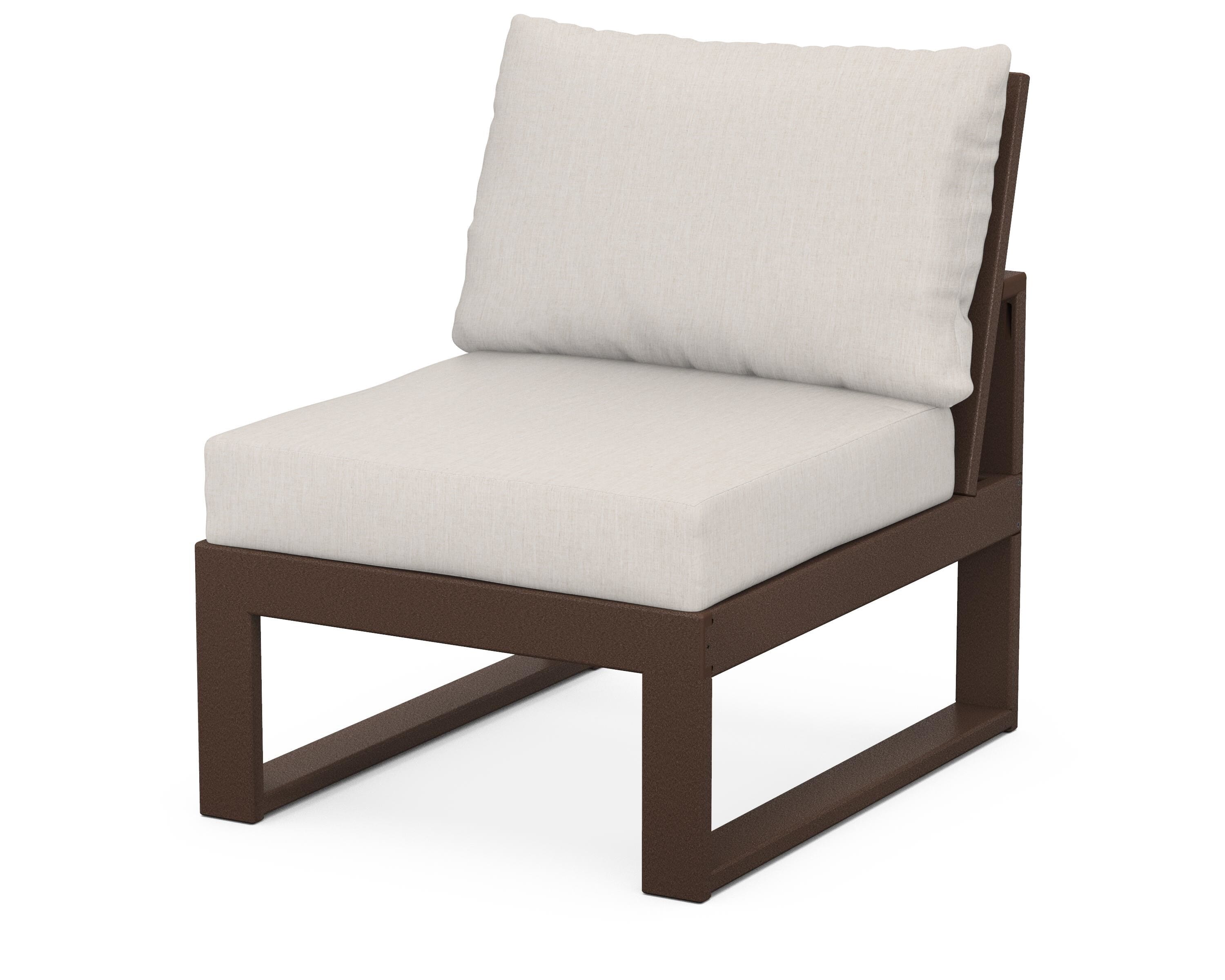 Unbranded Modular Armless Chair in Mahogany / Cast Ash