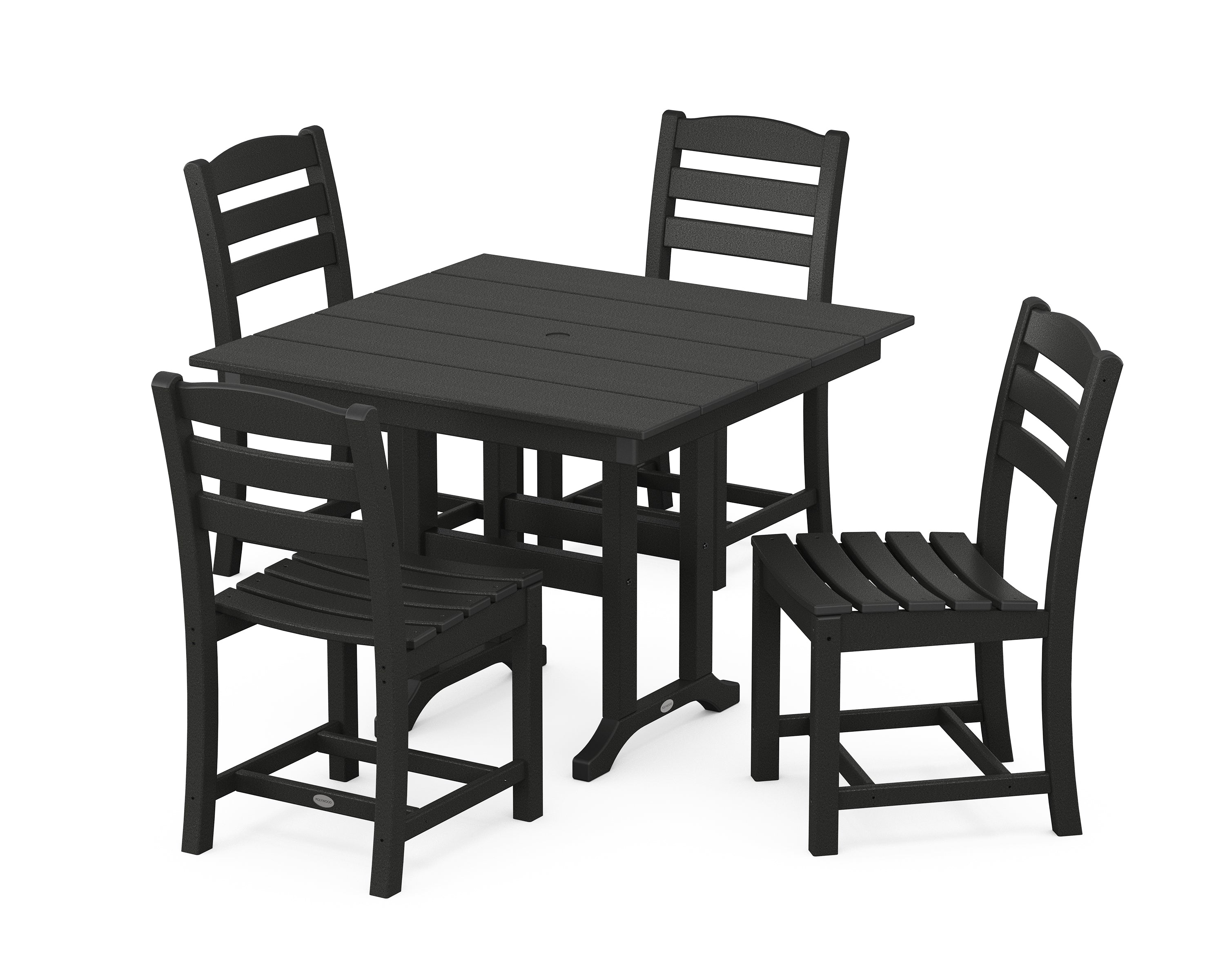 POLYWOOD® La Casa Café Side Chair 5-Piece Farmhouse Dining Set in Black