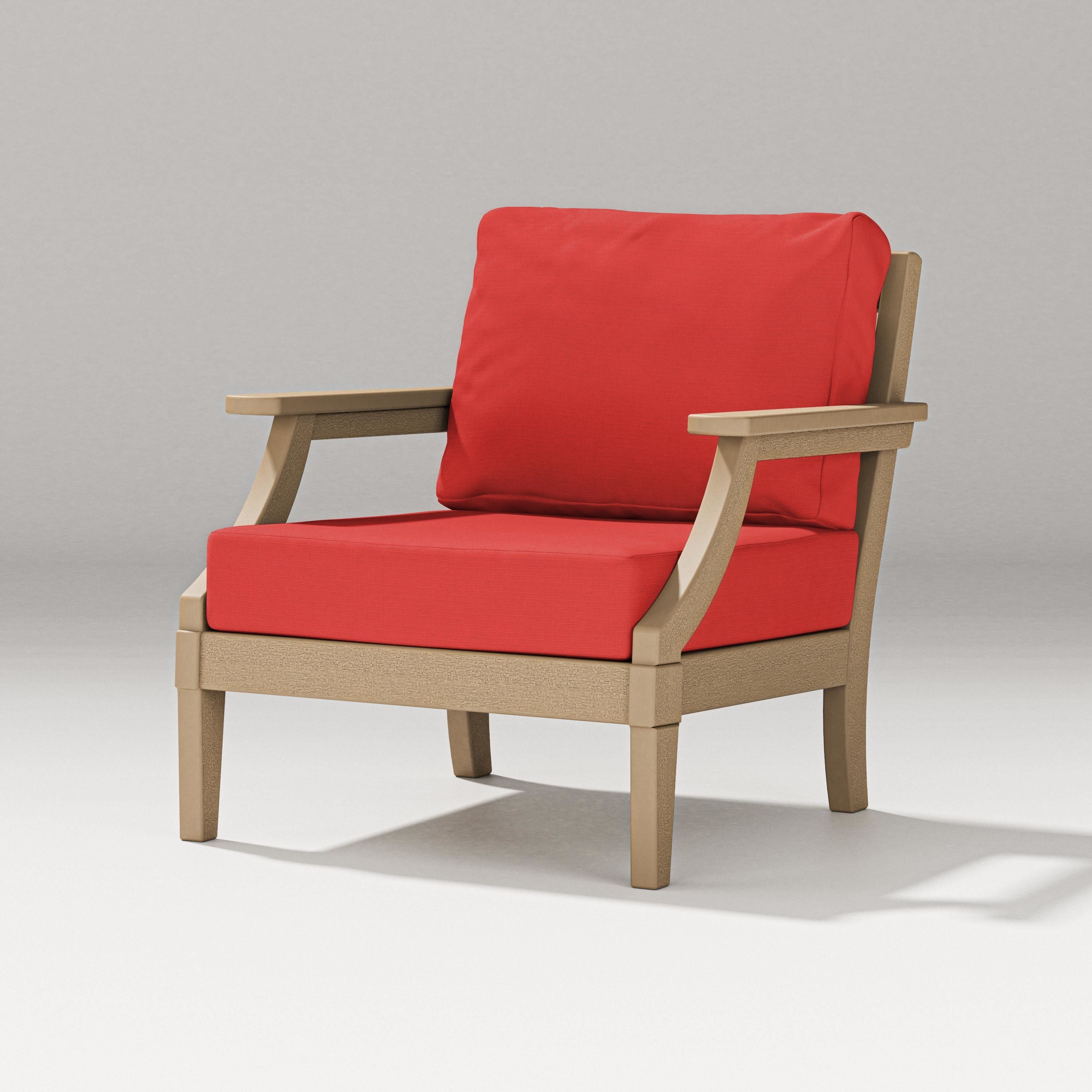 PW Designer Series Estate Lounge Chair in Vintage Sahara / Crimson Linen