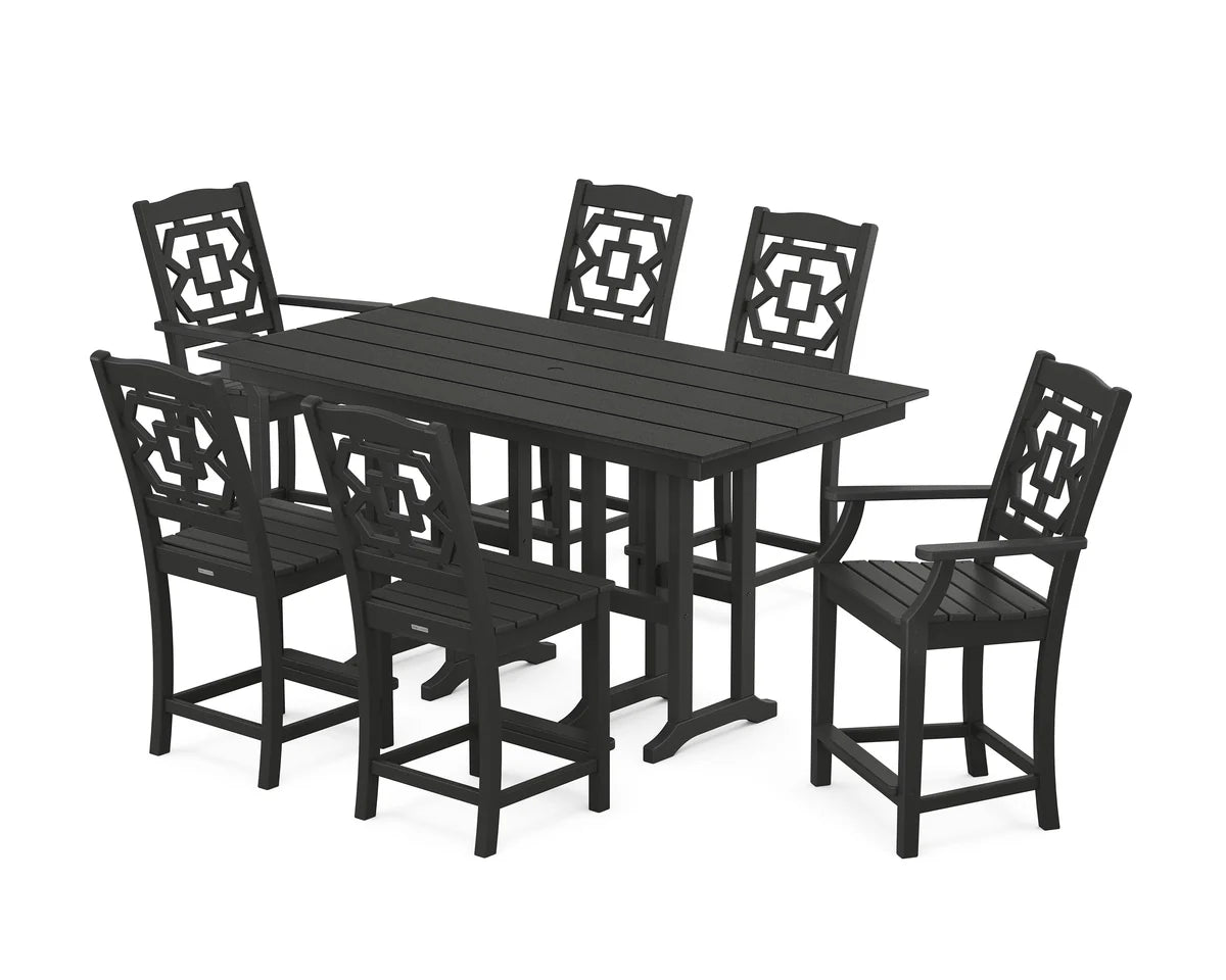 Chinoiserie 7-Piece Farmhouse Counter Set