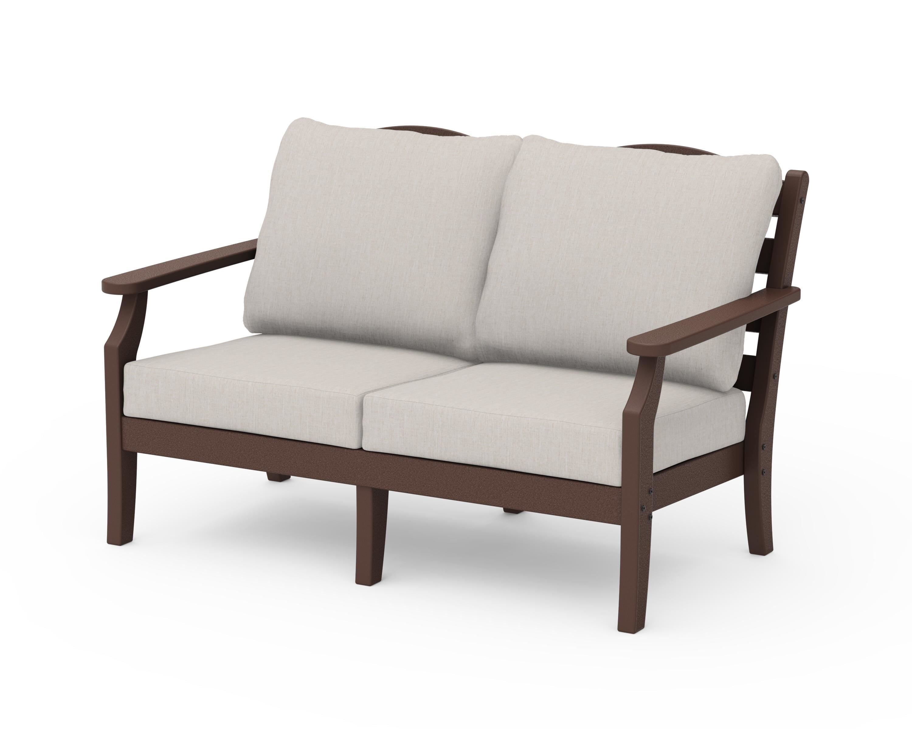 Draper James™ by POLYWOOD® Savannah Deep Seating Loveseat in Mahogany / Cast Ash