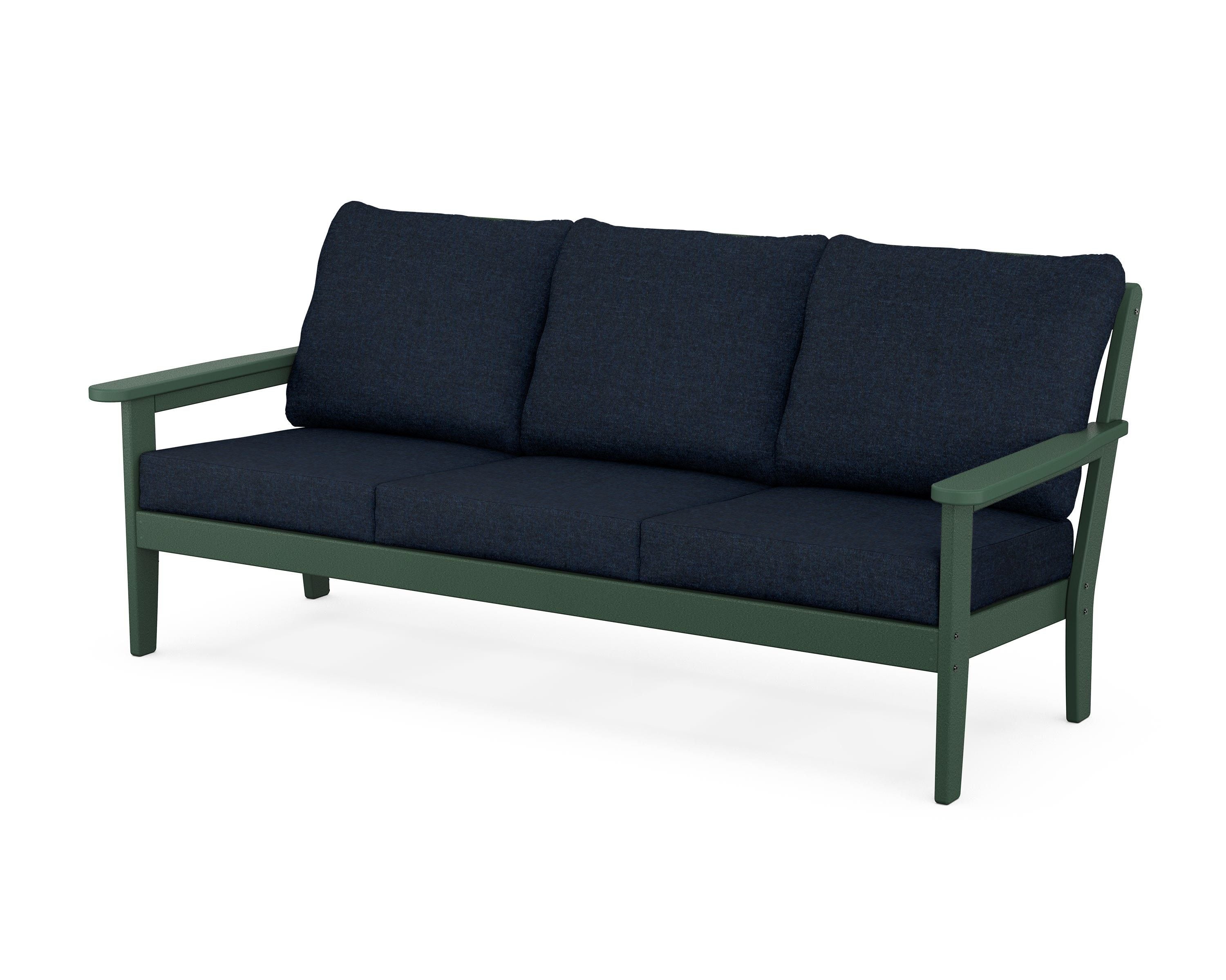 Country Living Cottage Deep Seating Sofa in Green / Marine Indigo