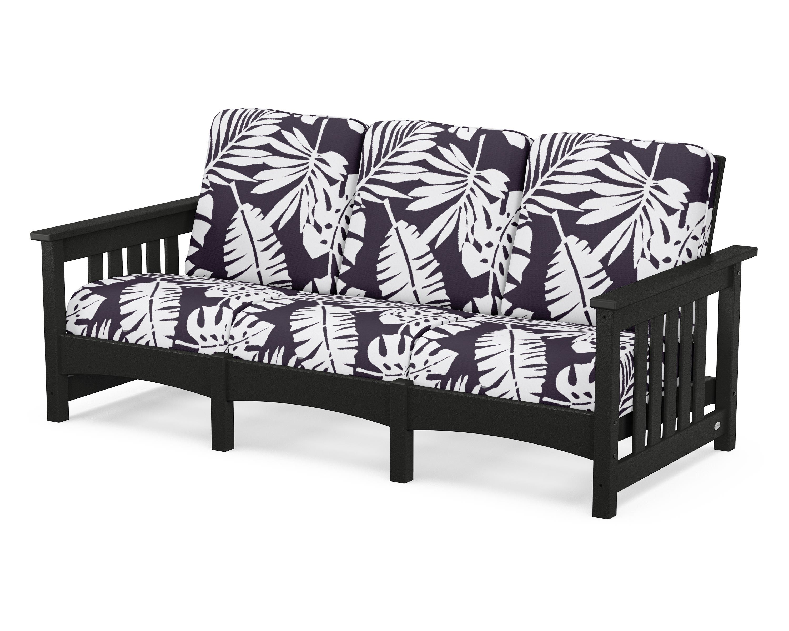POLYWOOD® Club Mission Sofa in Black / Leaf Navy