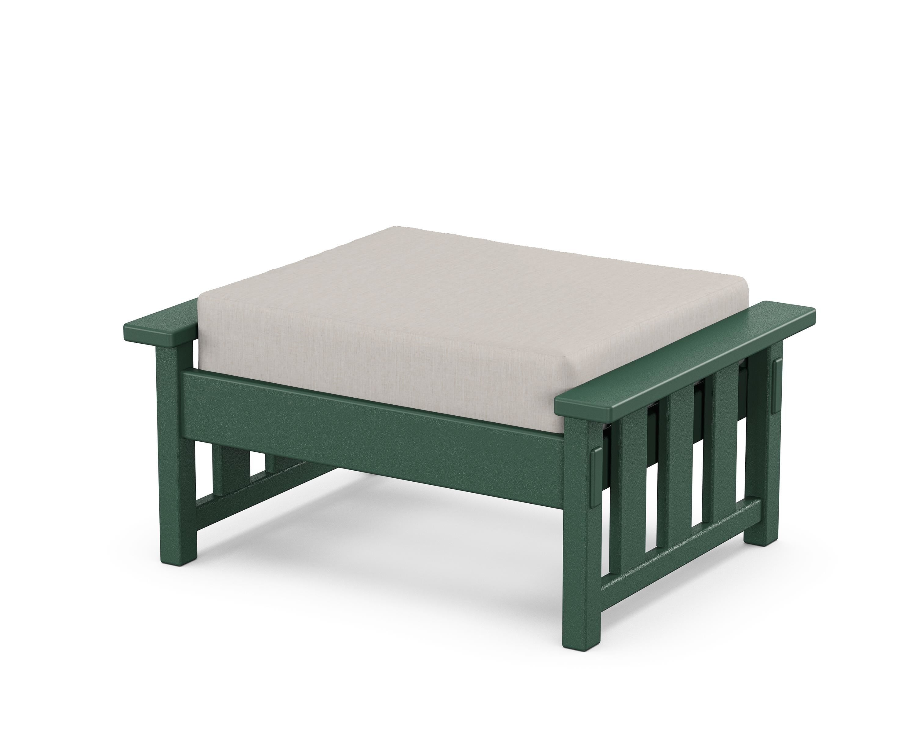 Martha Stewart by POLYWOOD® Acadia Deep Seating Ottoman in Green / Cast Ash