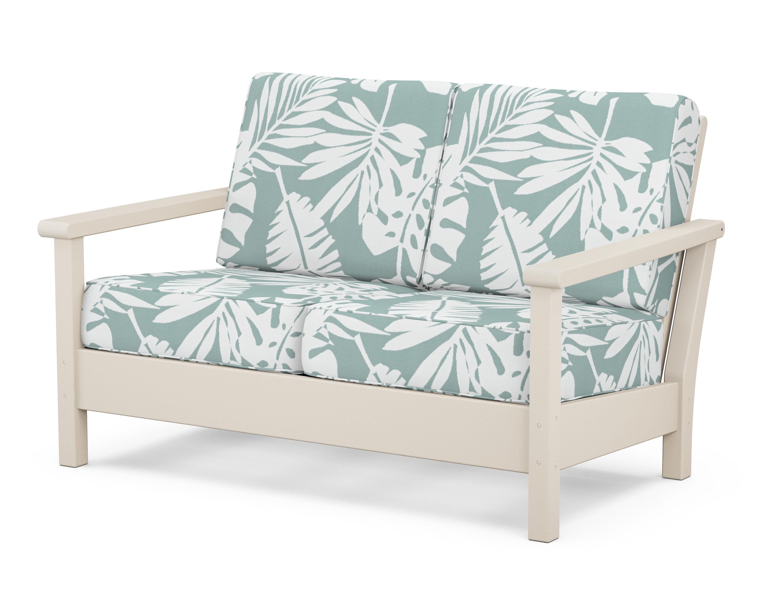 POLYWOOD® Harbour Deep Seating Loveseat in Sand / Leaf Glacier Spa