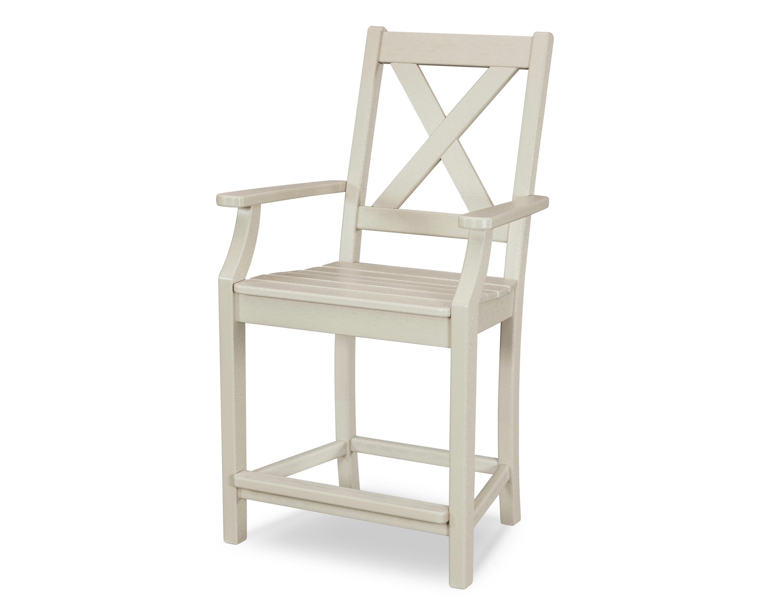 POLYWOOD® Braxton Counter Arm Chair in Sand
