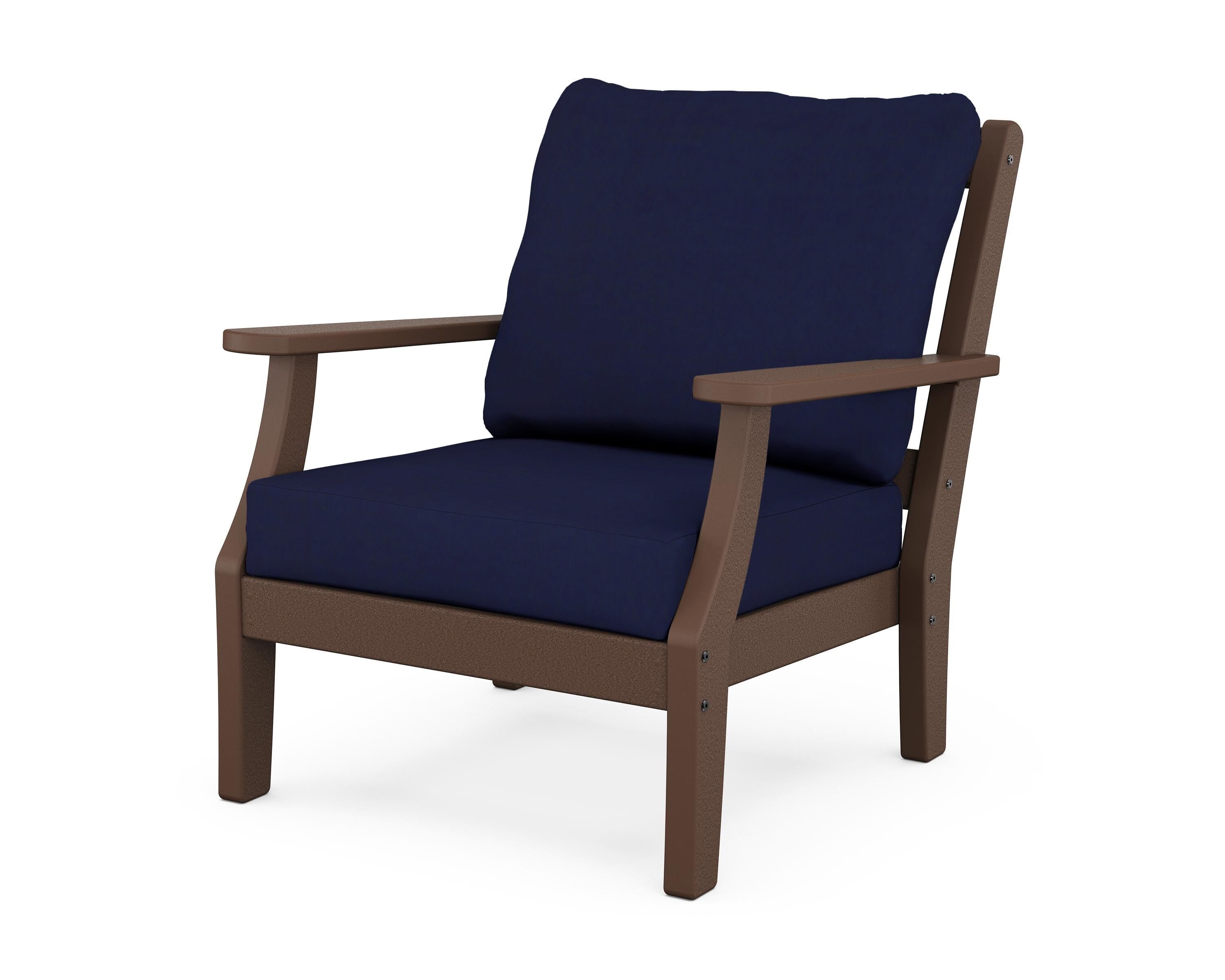 Martha Stewart by POLYWOOD® Chinoiserie Deep Seating Chair in Mahogany / Navy