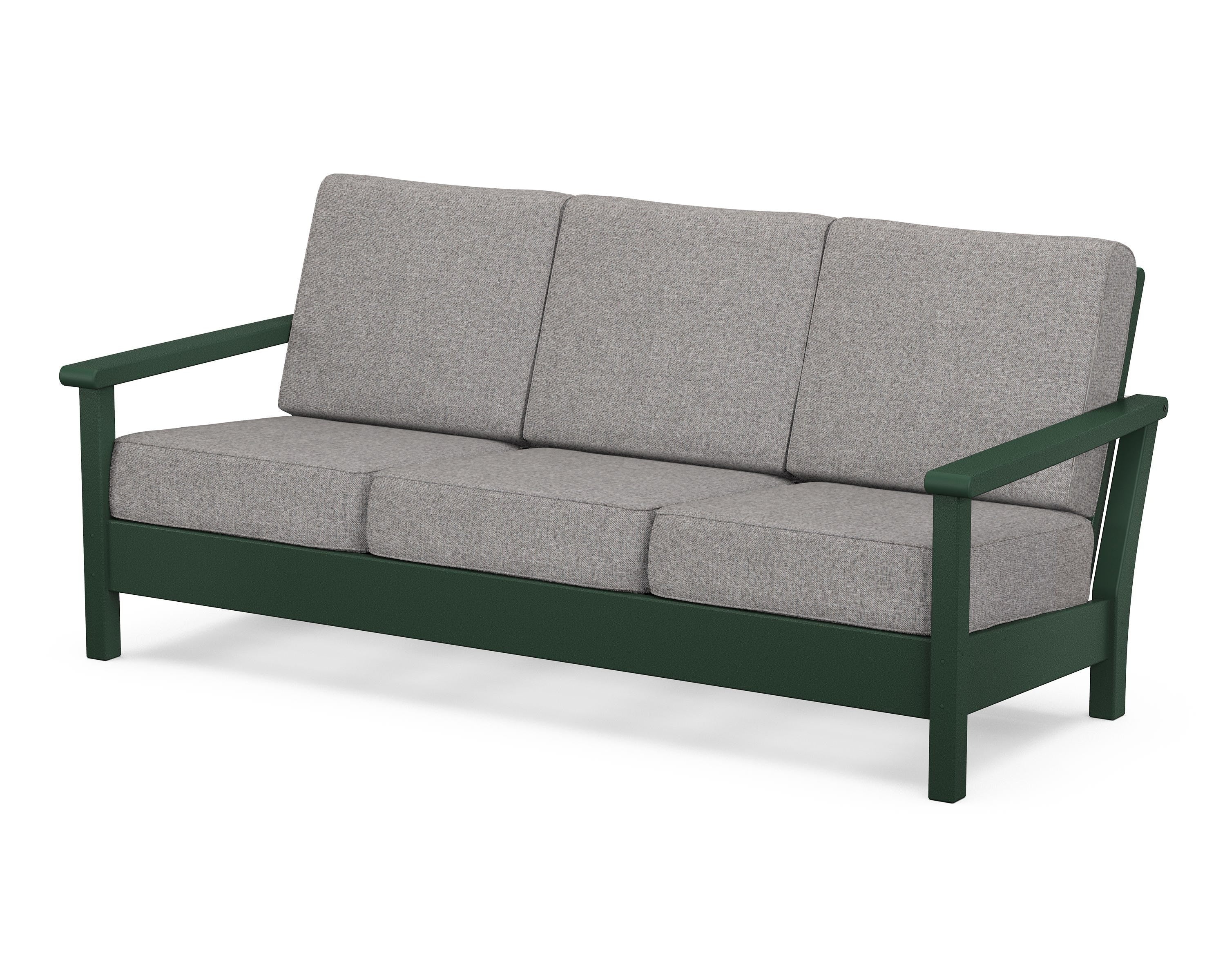 POLYWOOD® Harbour Deep Seating Sofa in Green / Grey Mist