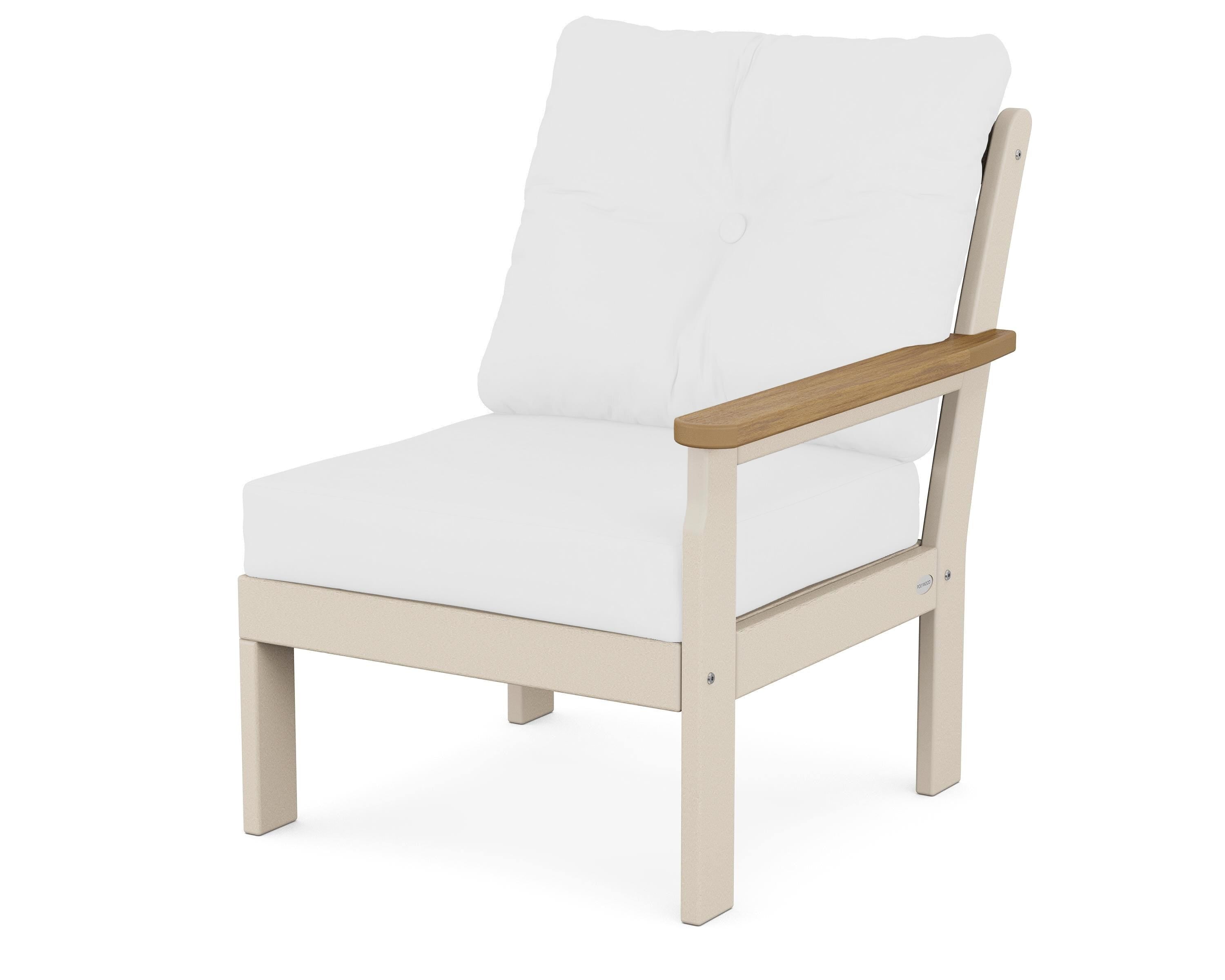 POLYWOOD® Vineyard Modular Right Arm Chair in Sand / Natural / Natural