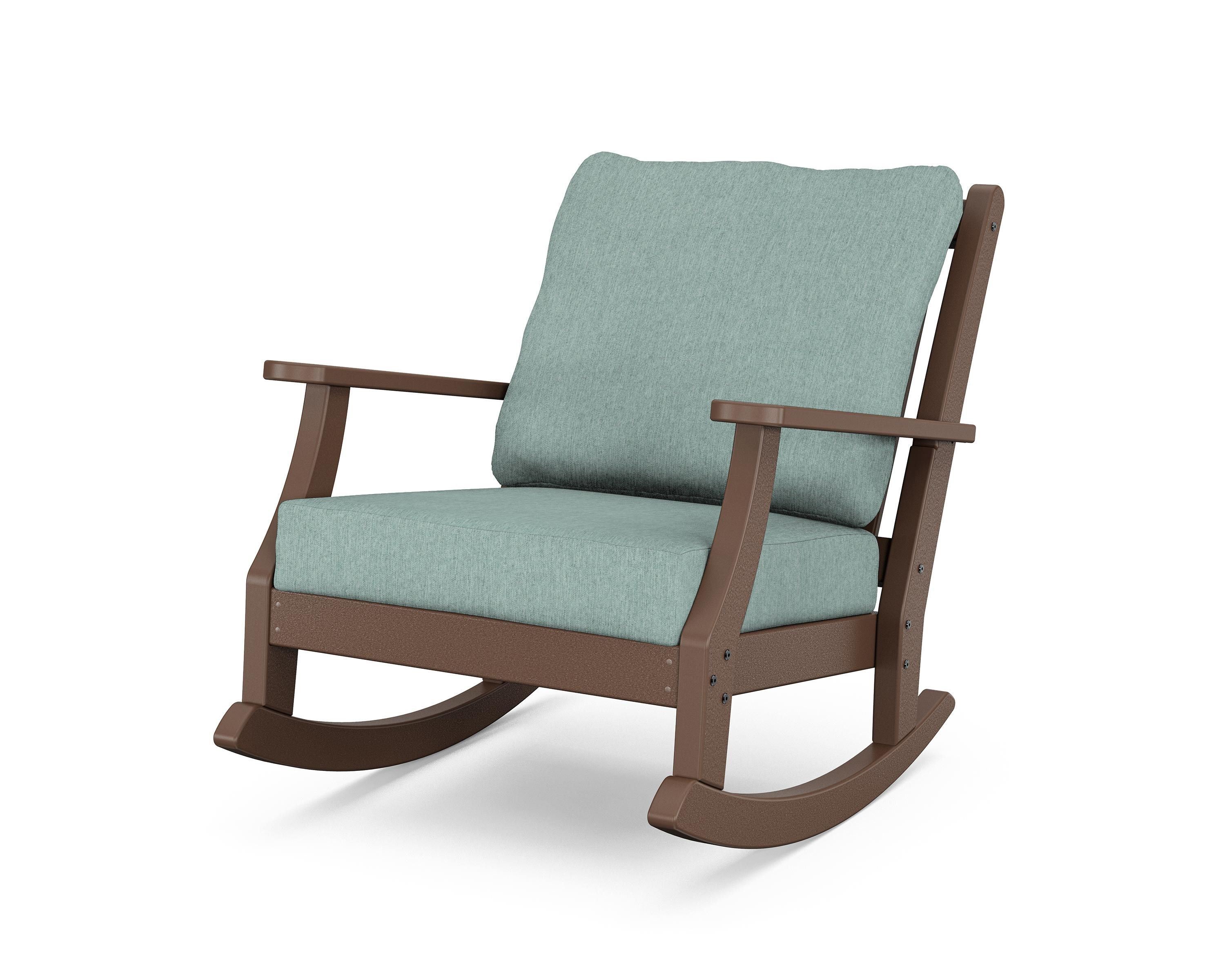 Country Living Wovendale Deep Seating Rocking Chair in Mahogany / Glacier Spa
