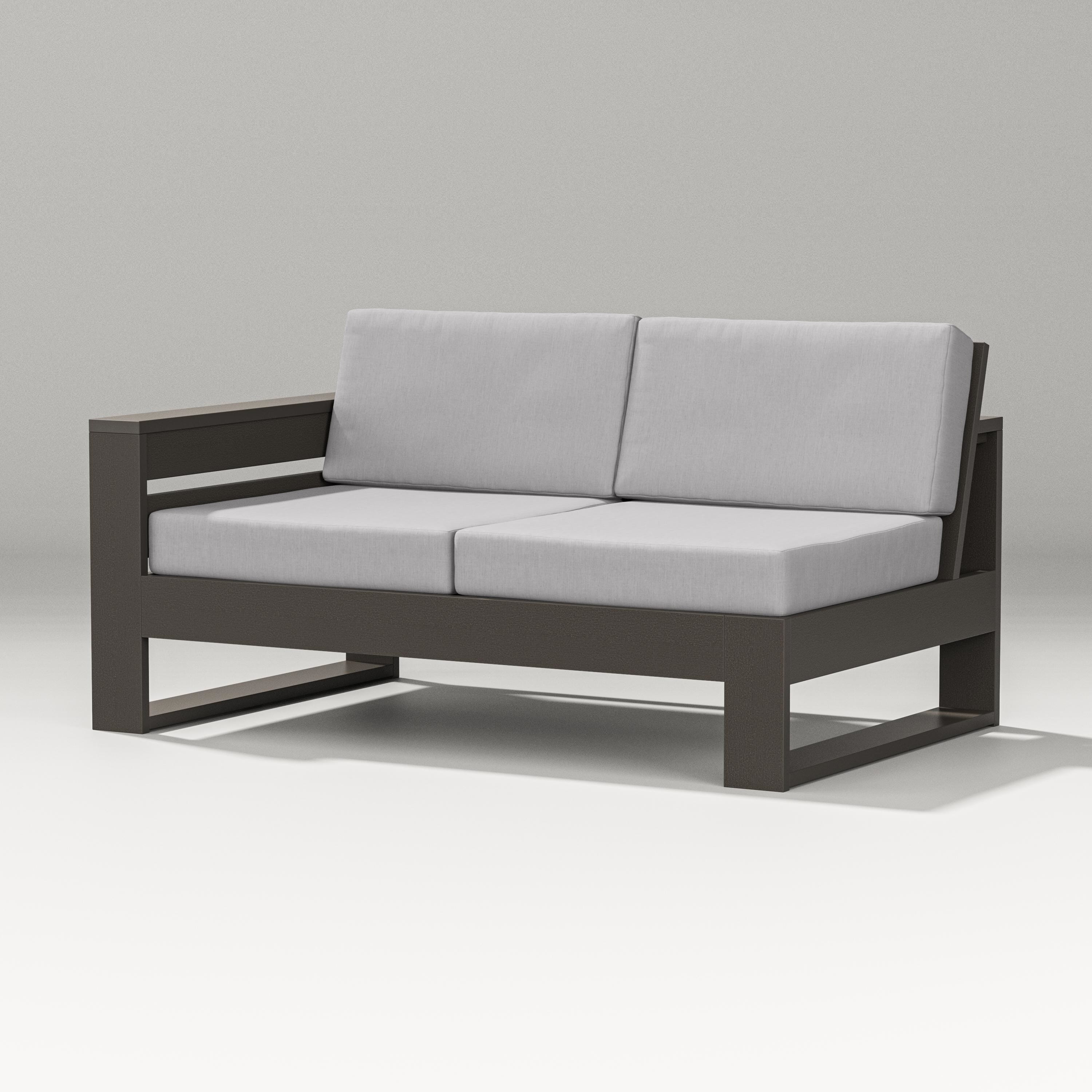 PW Designer Series Latitude Modular Left Arm Loveseat in Vintage Coffee / Granite