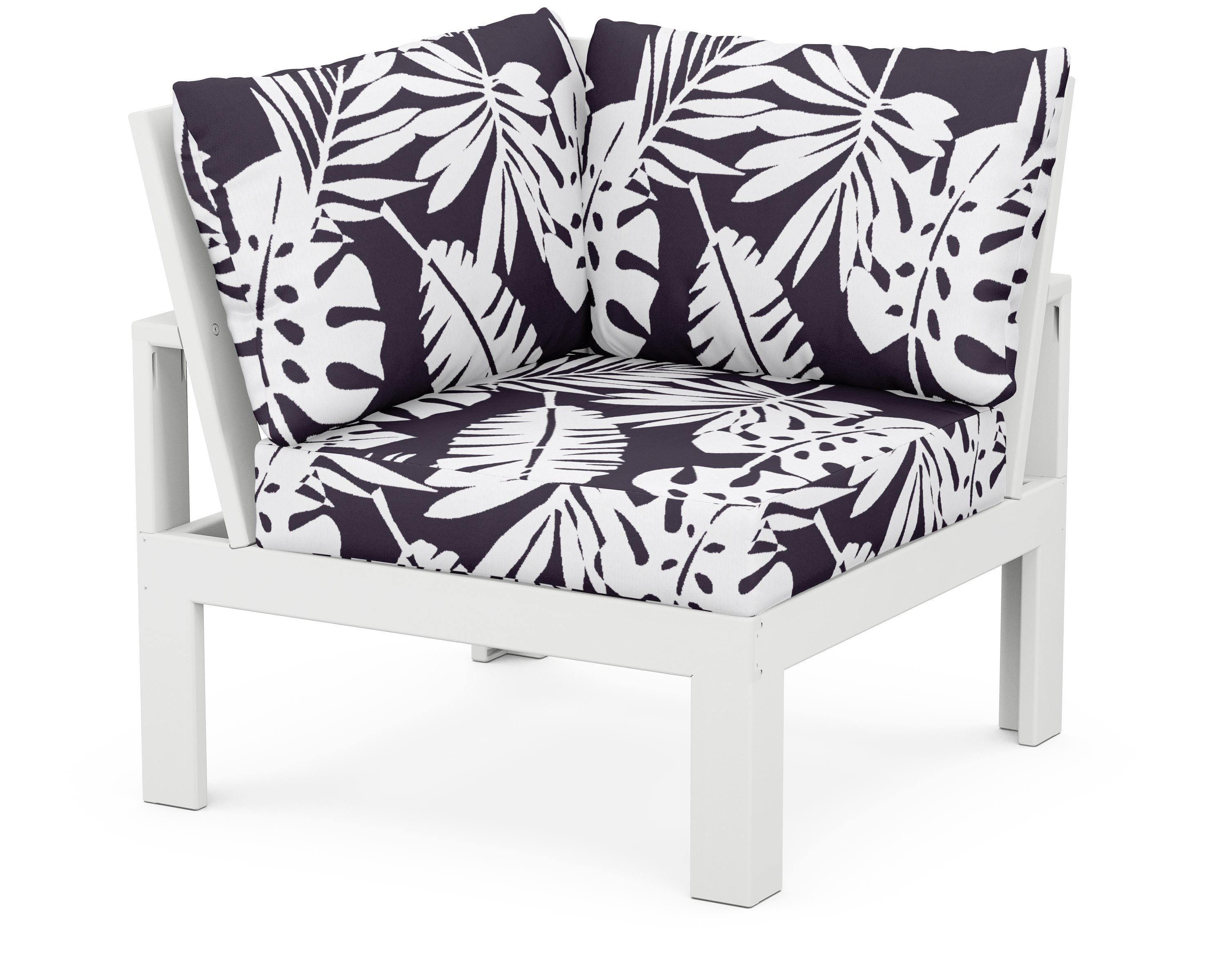 Unbranded Modular Corner Chair in White / Leaf Navy