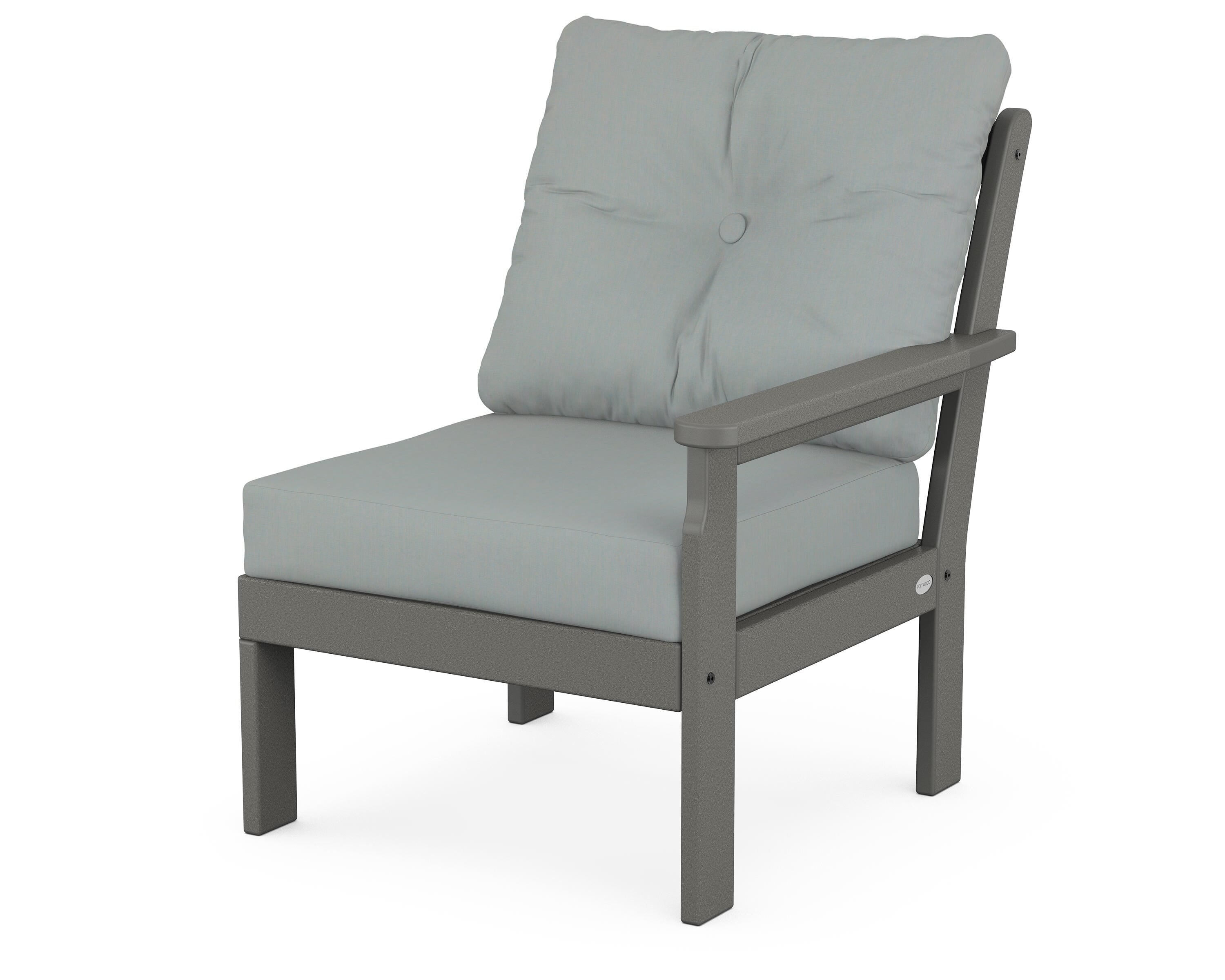 POLYWOOD® Vineyard Modular Right Arm Chair in Slate Grey / Spa