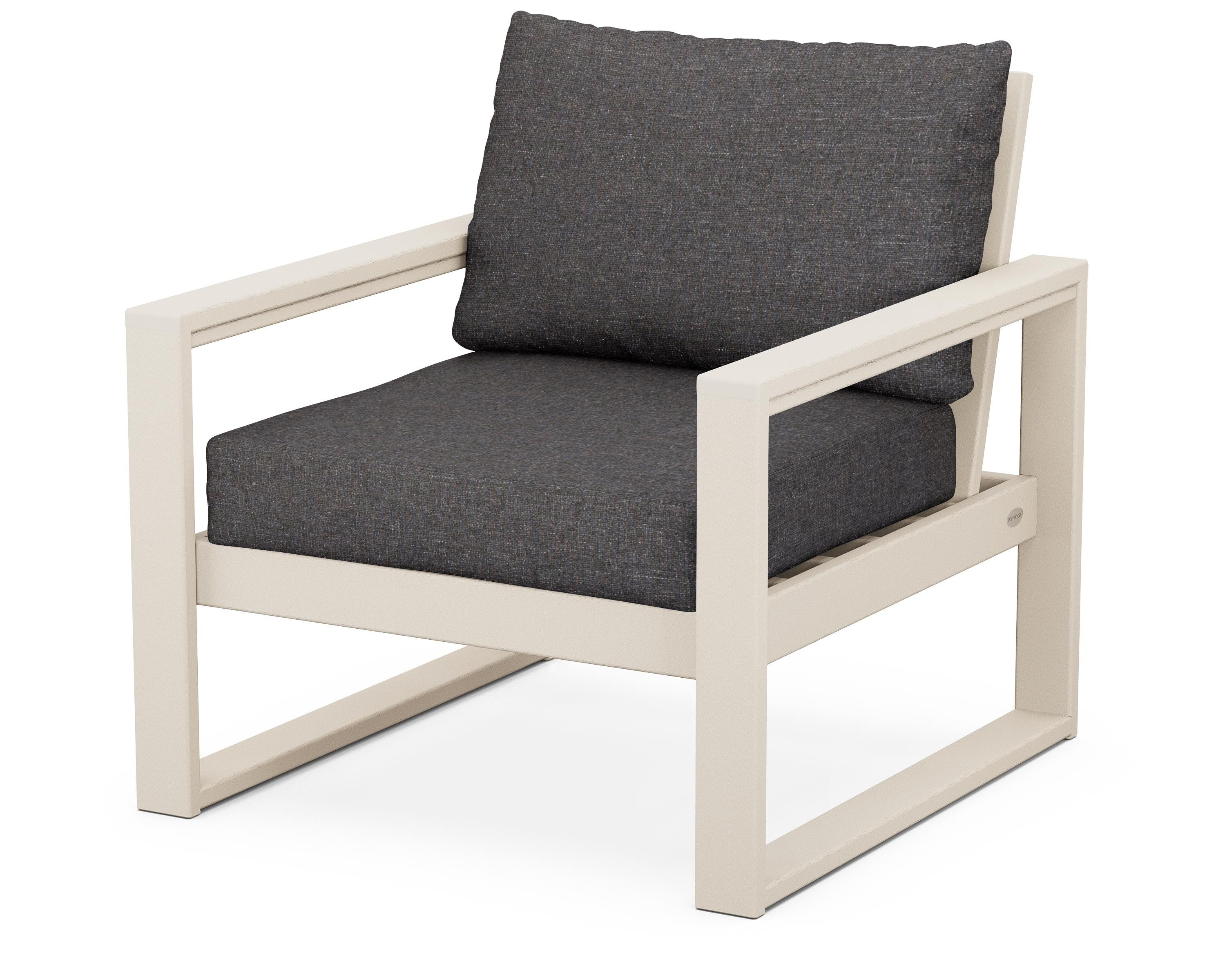 POLYWOOD® EDGE Club Chair in Sand / Ash Charcoal