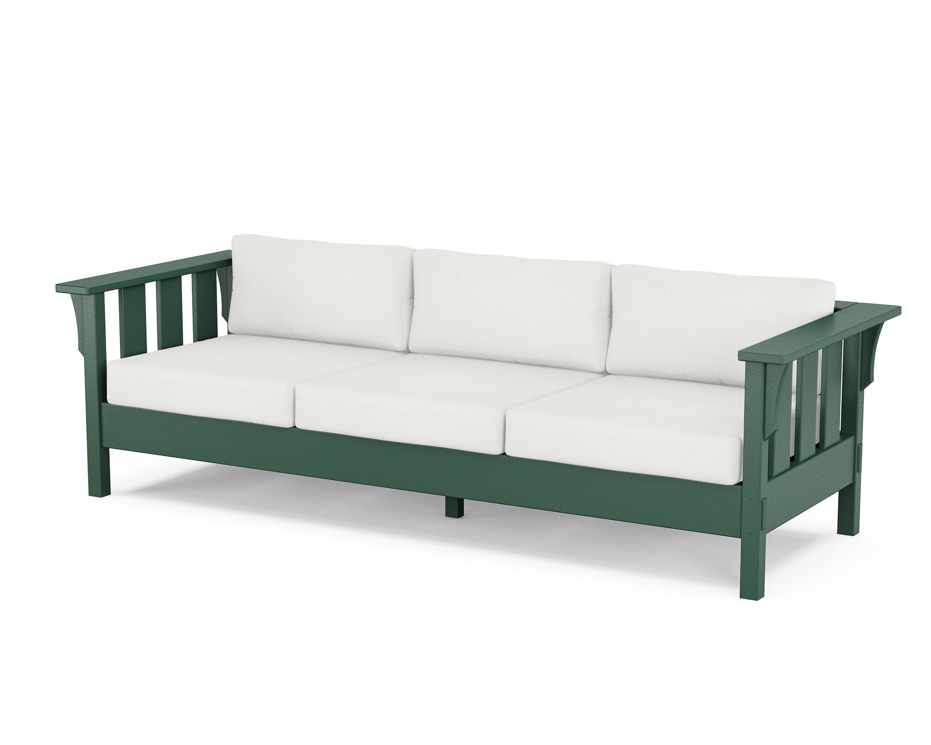 Martha Stewart by POLYWOOD® Acadia Deep Seating Sofa in Green / Natural Linen