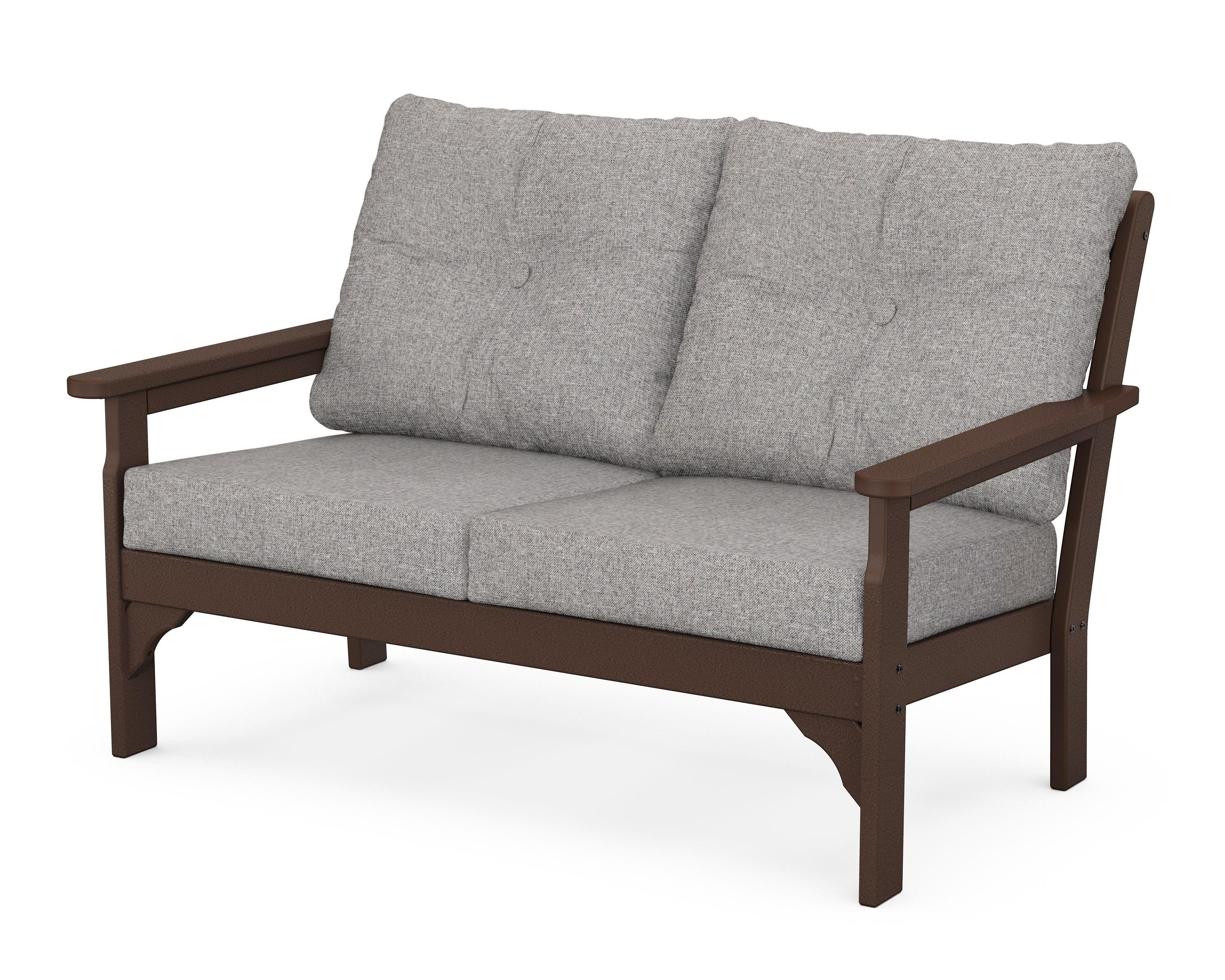 POLYWOOD® Vineyard Deep Seating Loveseat in Mahogany / Grey Mist
