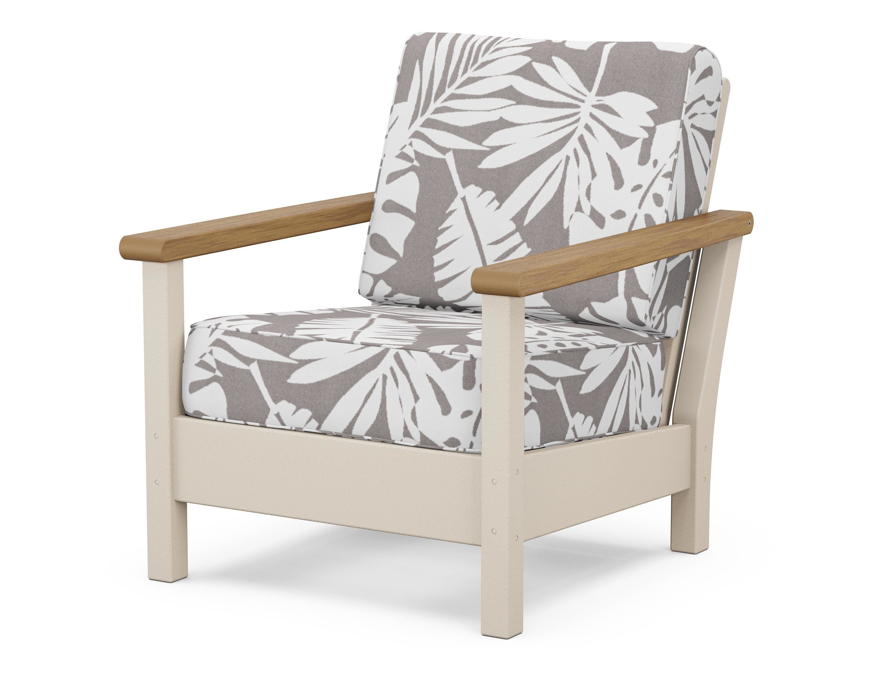 POLYWOOD® Harbour Deep Seating Chair in Sand / Natural / Leaf Grey Mist