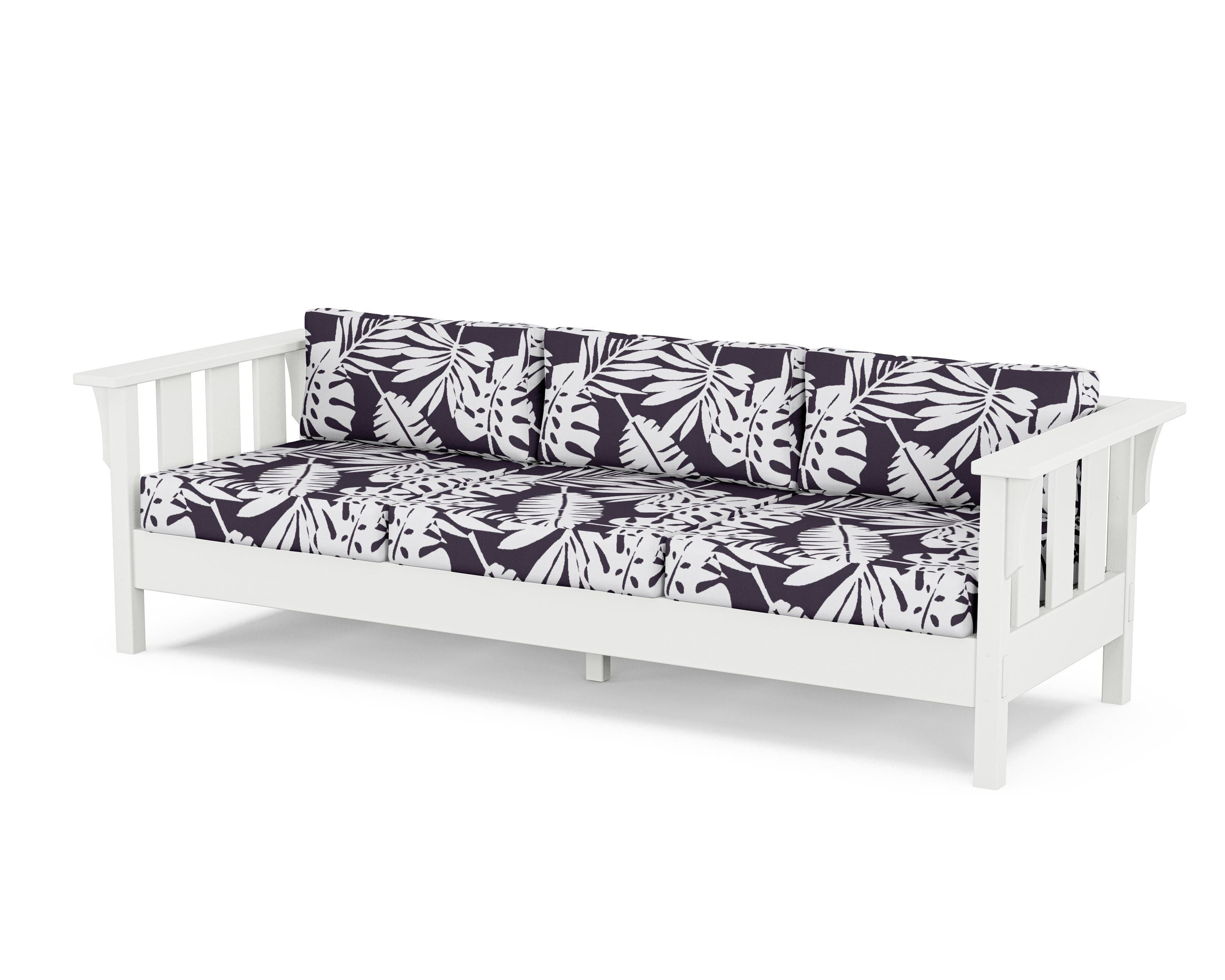 Martha Stewart by POLYWOOD® Acadia Deep Seating Sofa in White / Leaf Navy