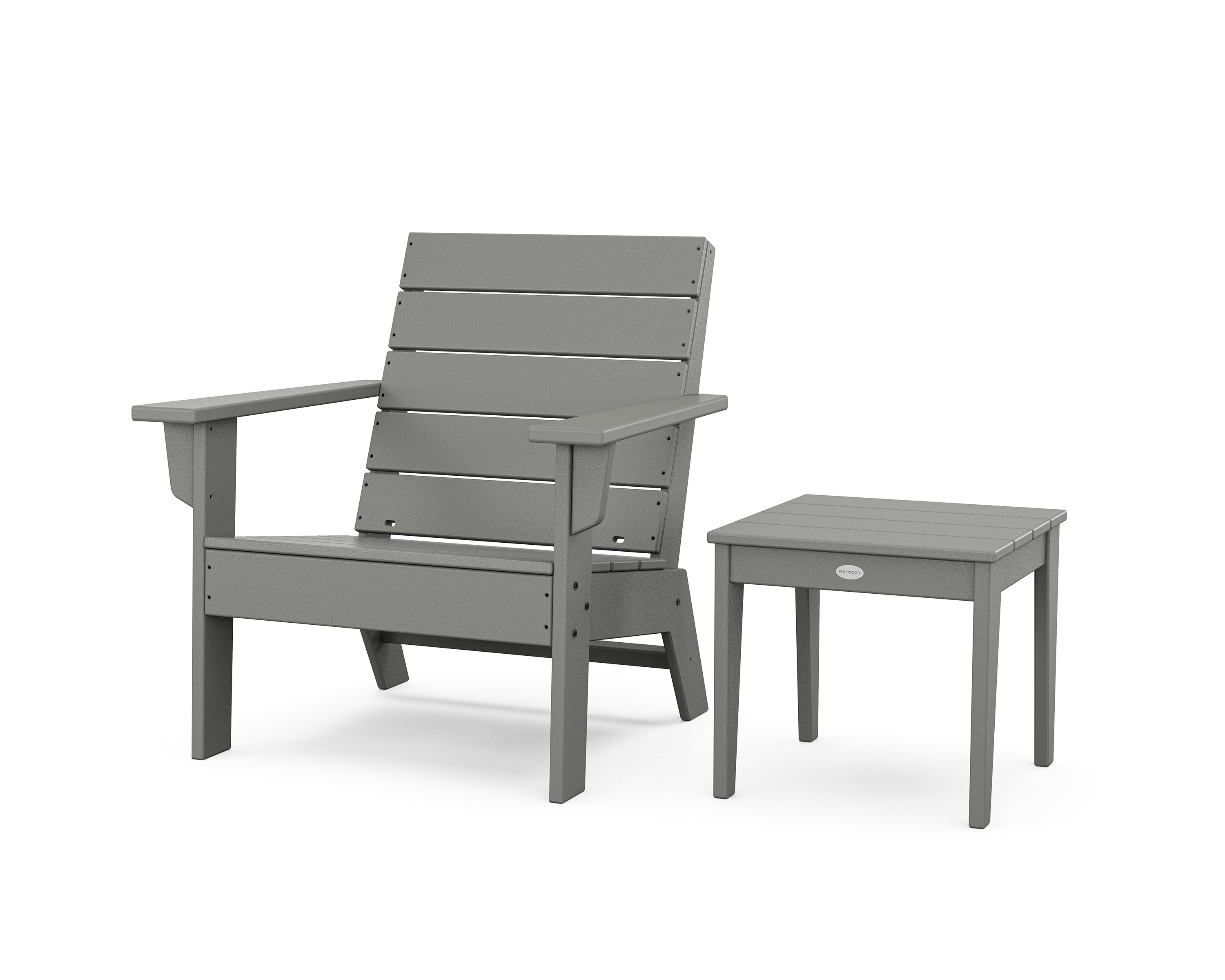 POLYWOOD® Eastport Lounge Chair 2-Piece Set in Slate Grey