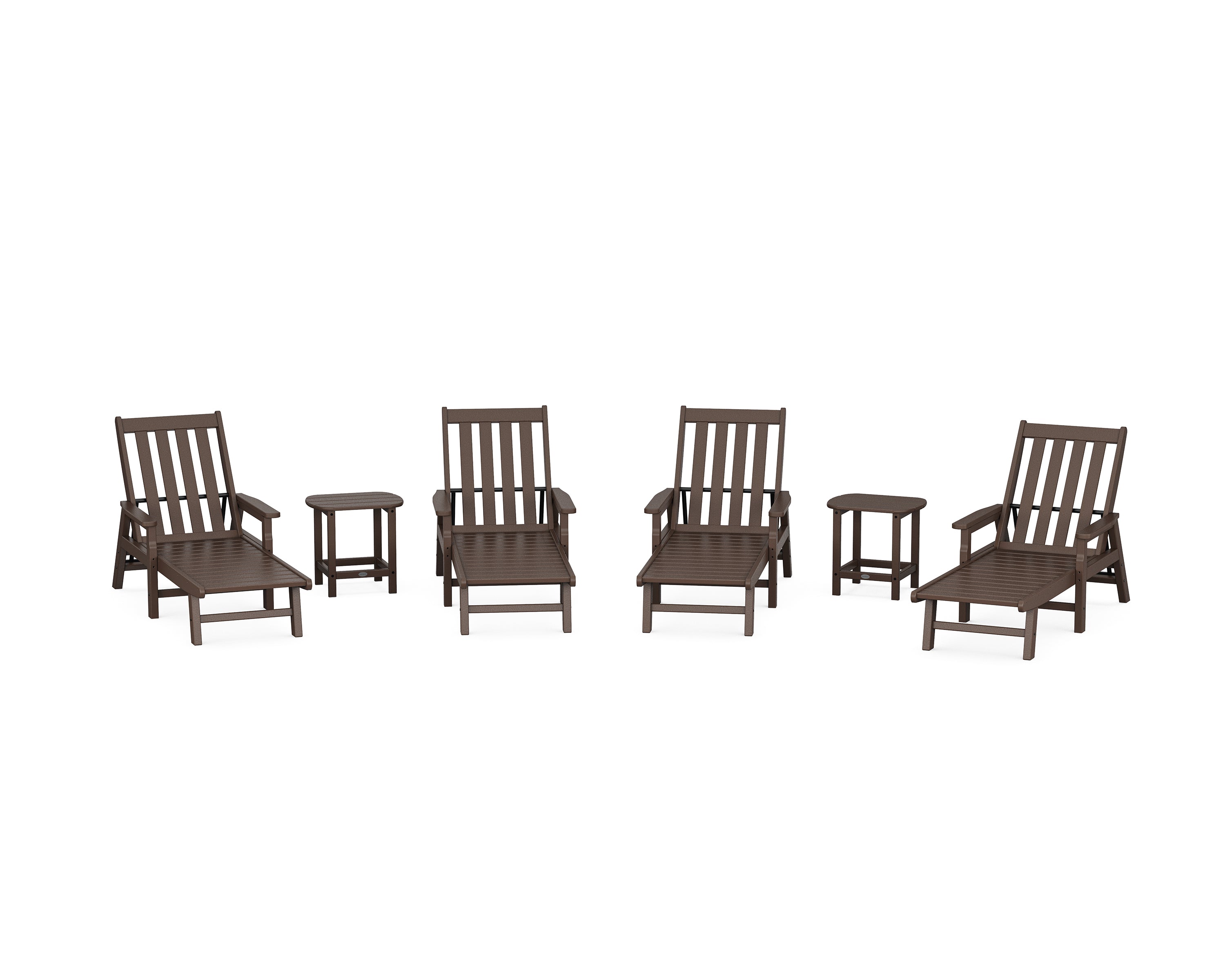 POLYWOOD® Vineyard 6-Piece Chaise with Arms Set in Mahogany