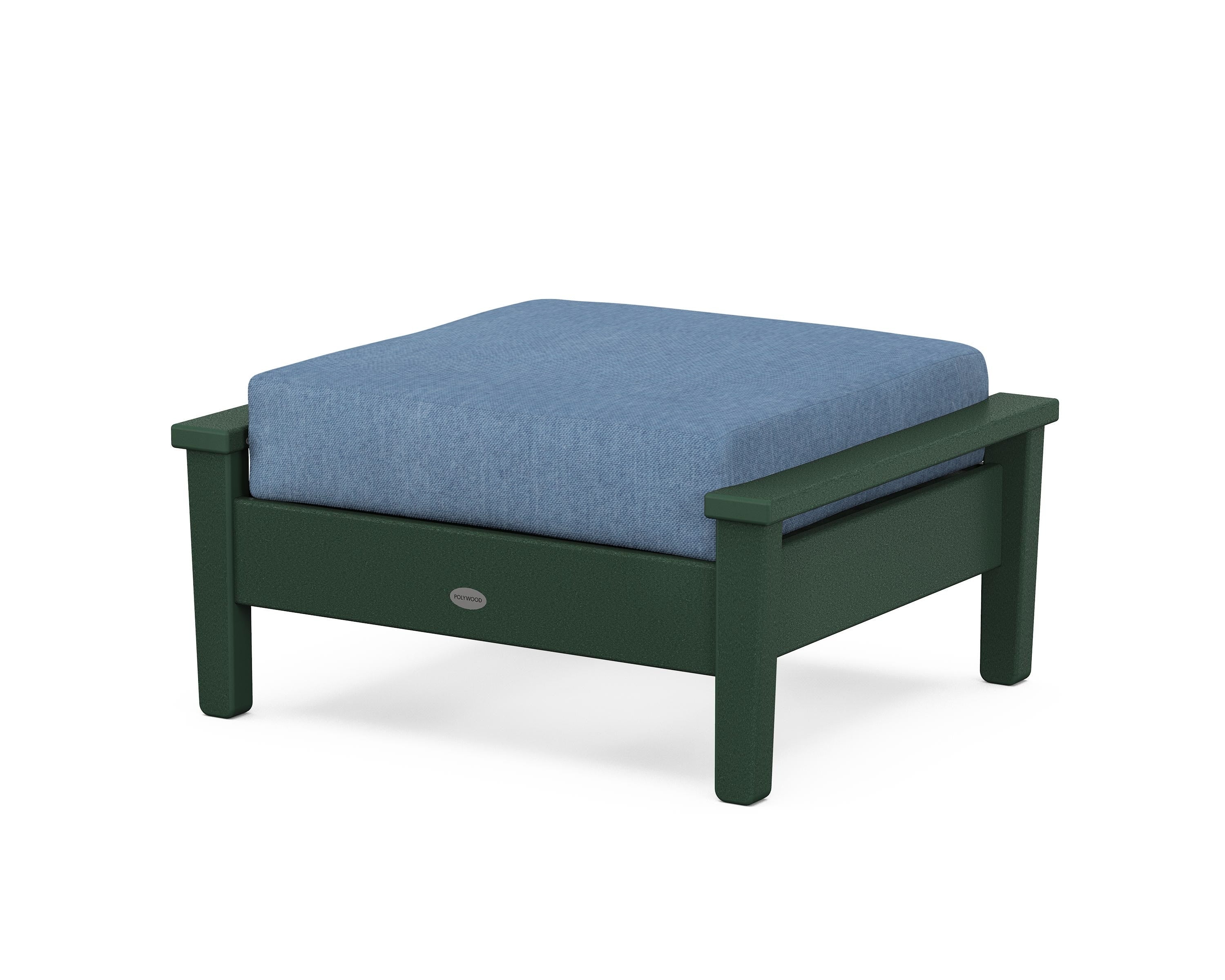 POLYWOOD® Prescott Deep Seating Ottoman in Green / Sky Blue