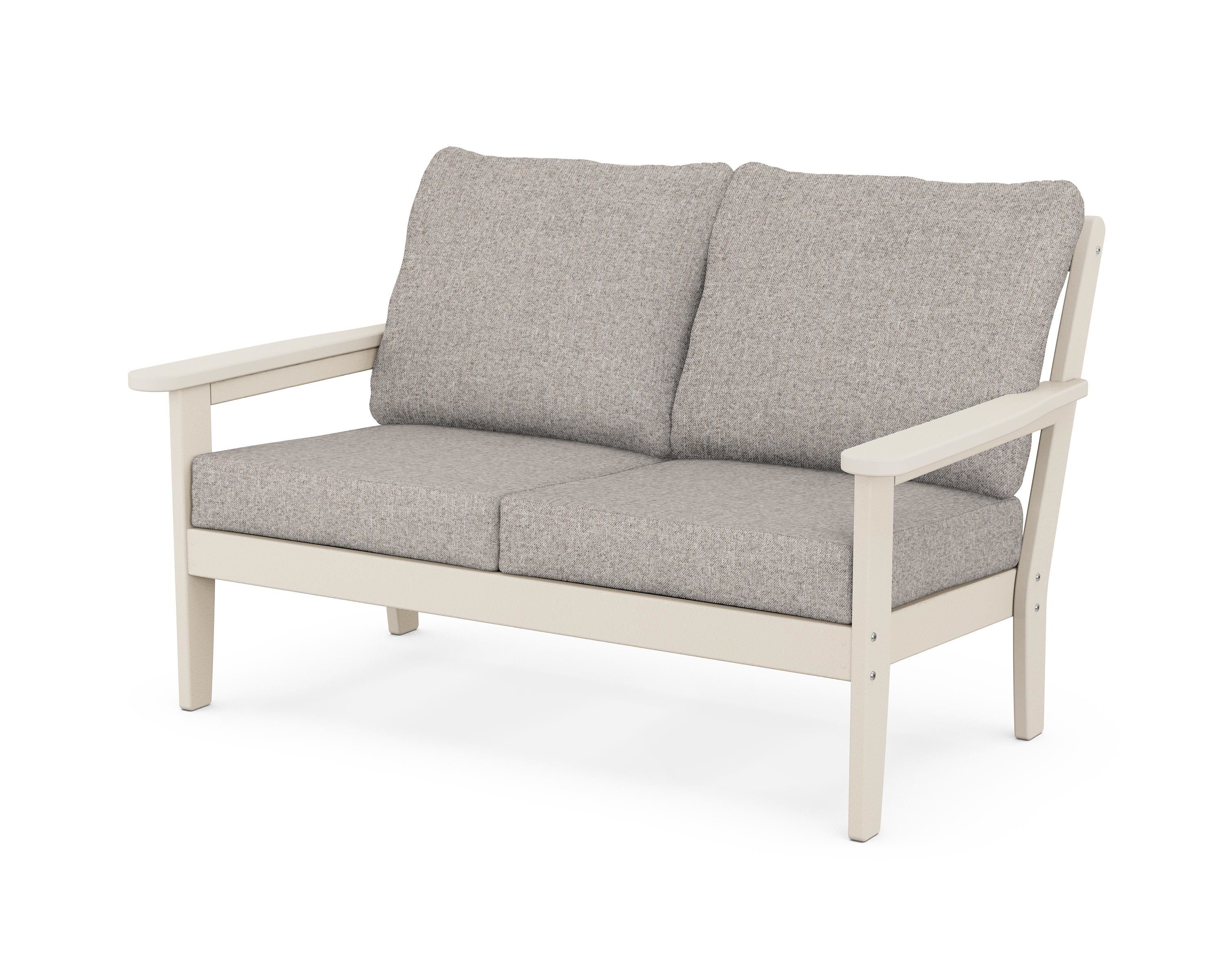 Country Living Cottage Deep Seating Loveseat in Sand / Weathered Tweed
