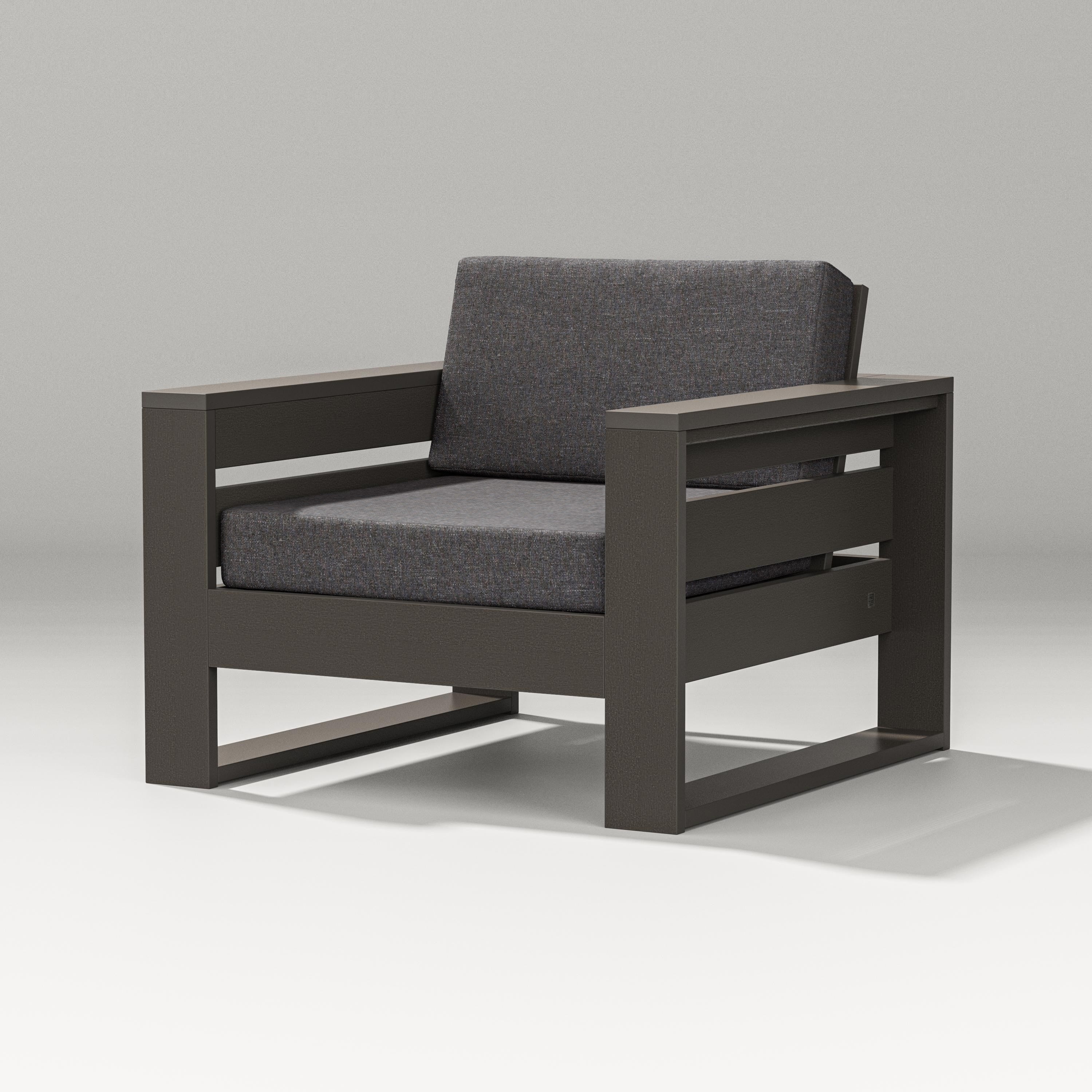 PW Designer Series Latitude Lounge Chair in Vintage Coffee / Ash Charcoal