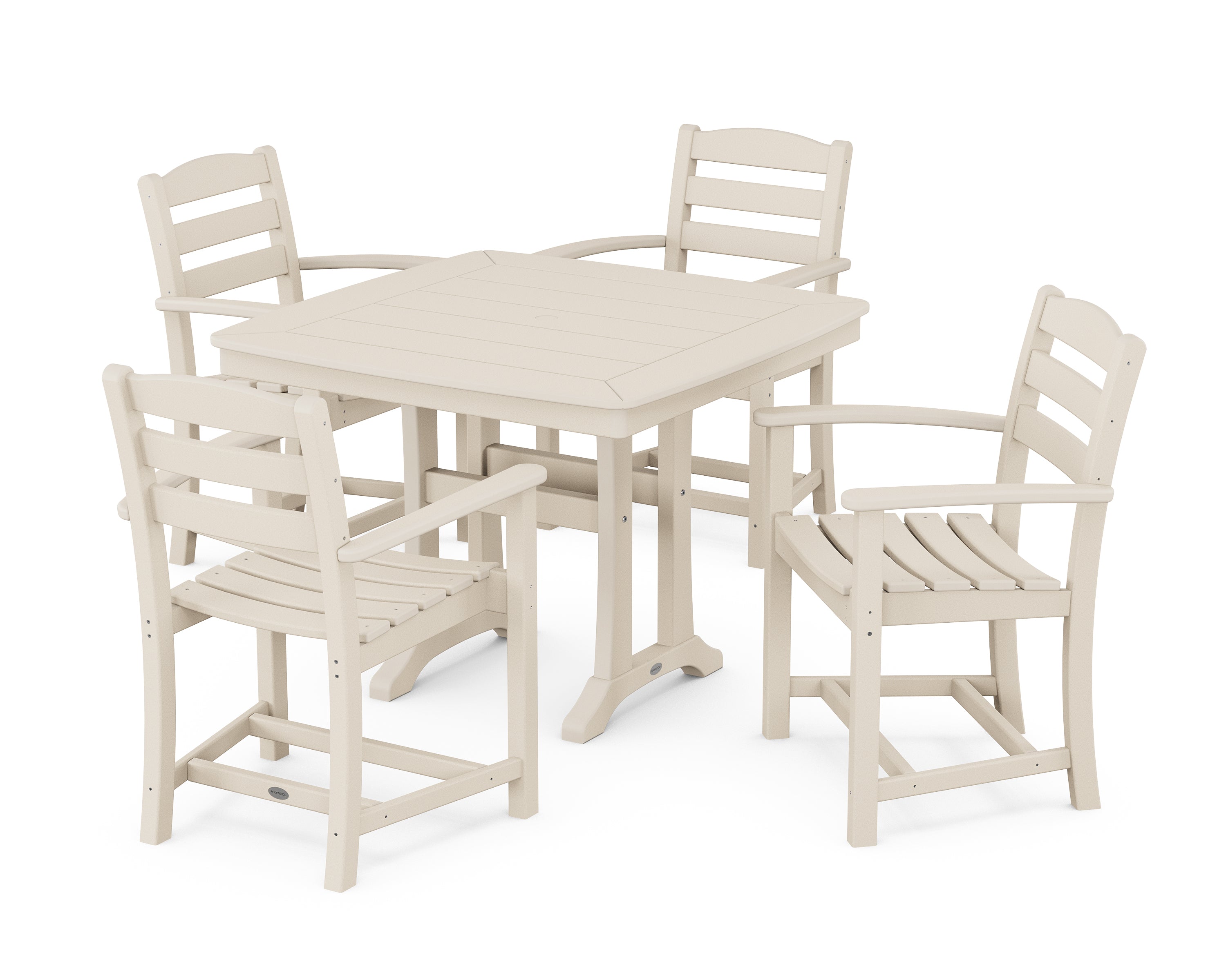 POLYWOOD® La Casa Café 5-Piece Dining Set with Trestle Legs in Sand