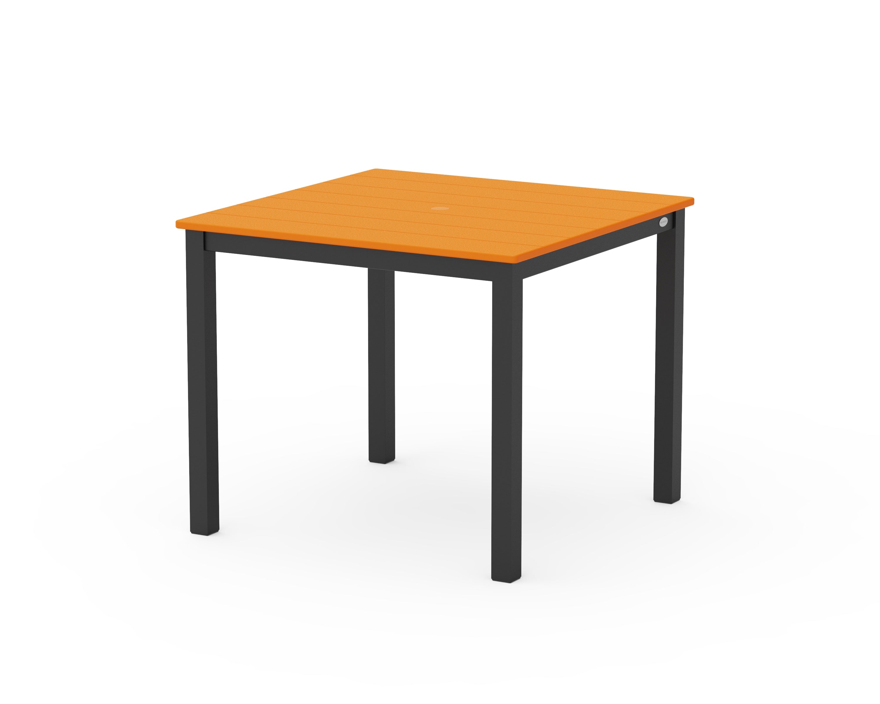 POLYWOOD® Main Street 36" x 36" Dining Table in Black / Tangerine