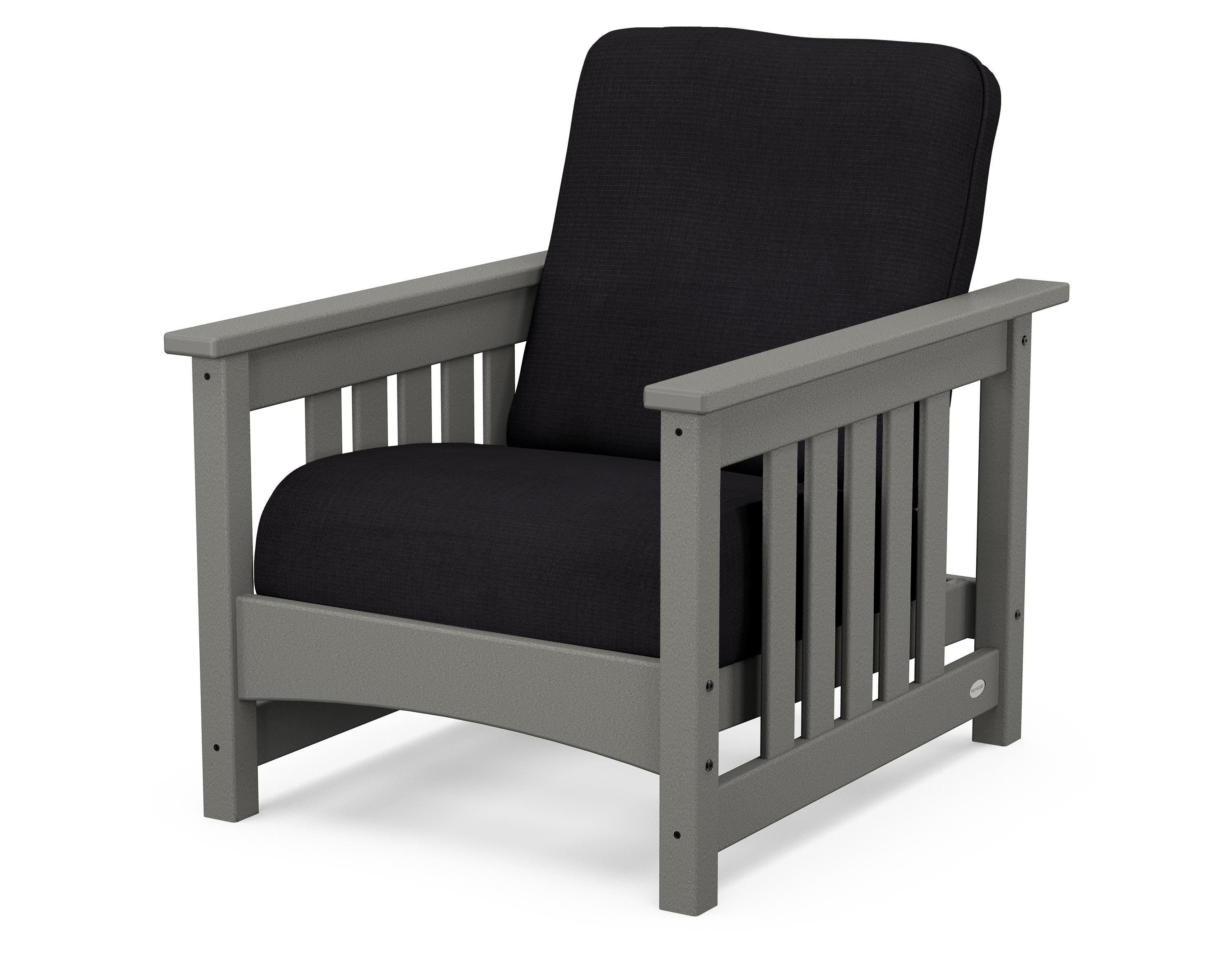 POLYWOOD® Club Mission Chair in Slate Grey / Midnight Linen