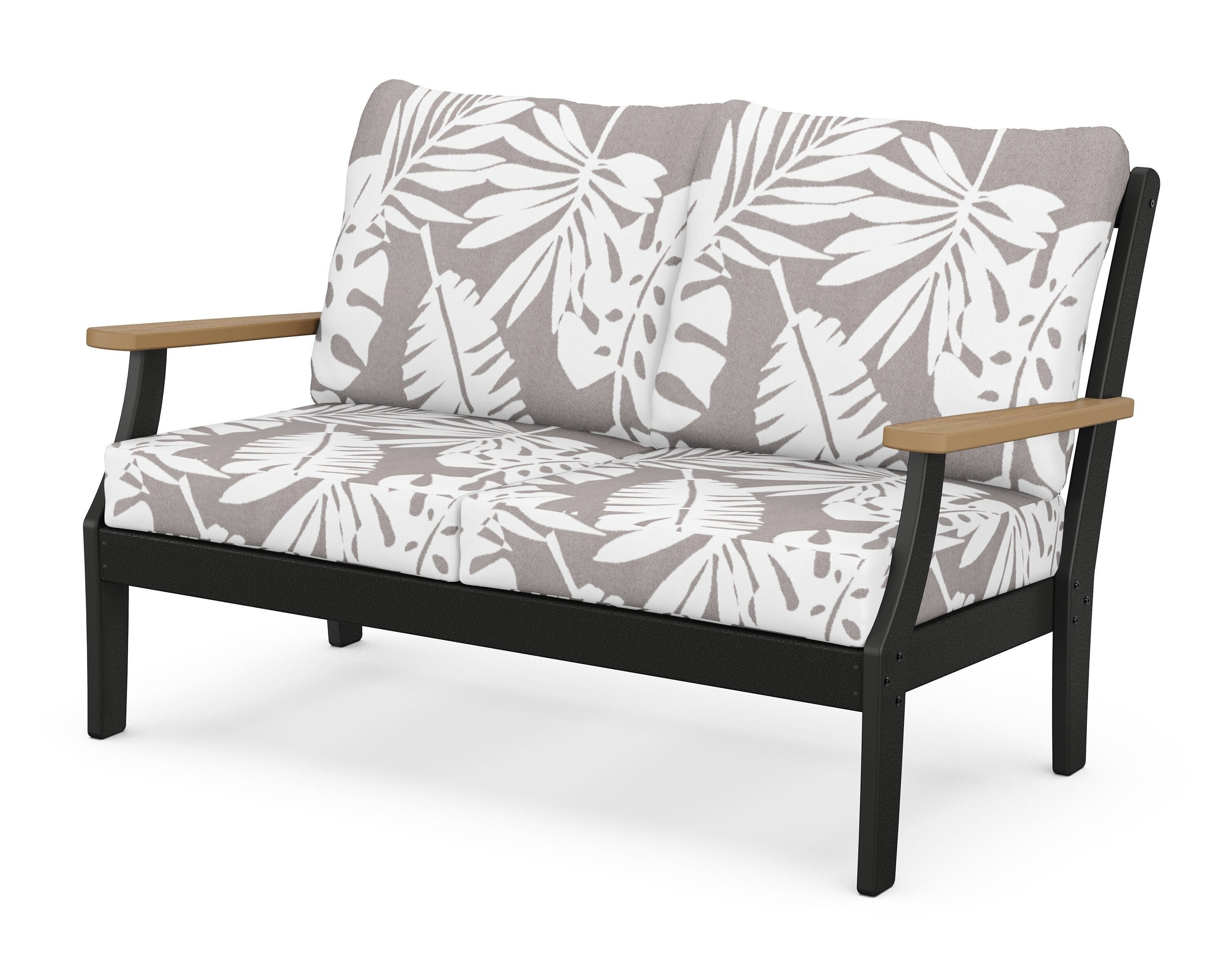 POLYWOOD® Braxton Deep Seating Loveseat in Black / Natural / Leaf Grey Mist