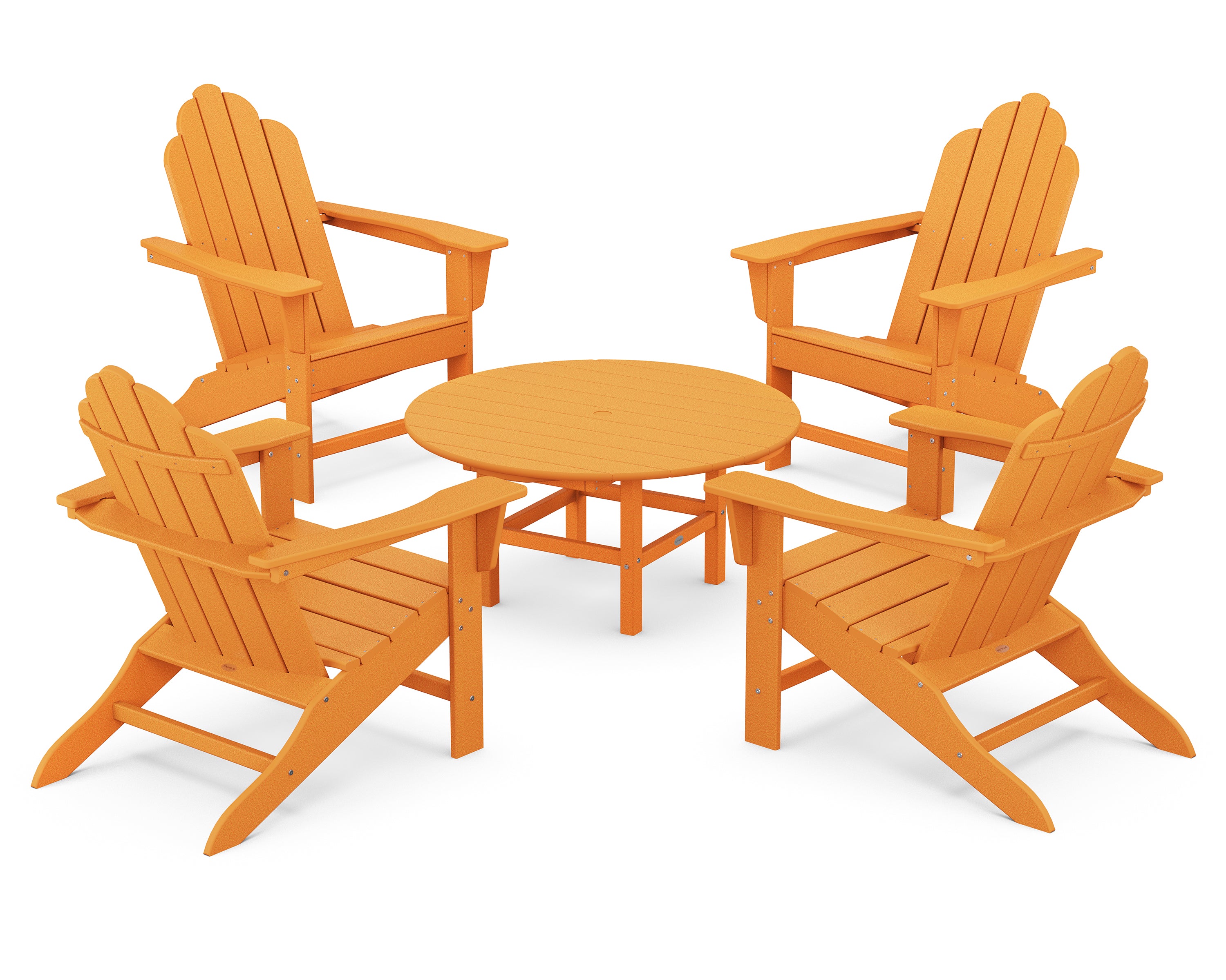 POLYWOOD® Long Island Adirondack 5-Piece Conversation Group in Tangerine