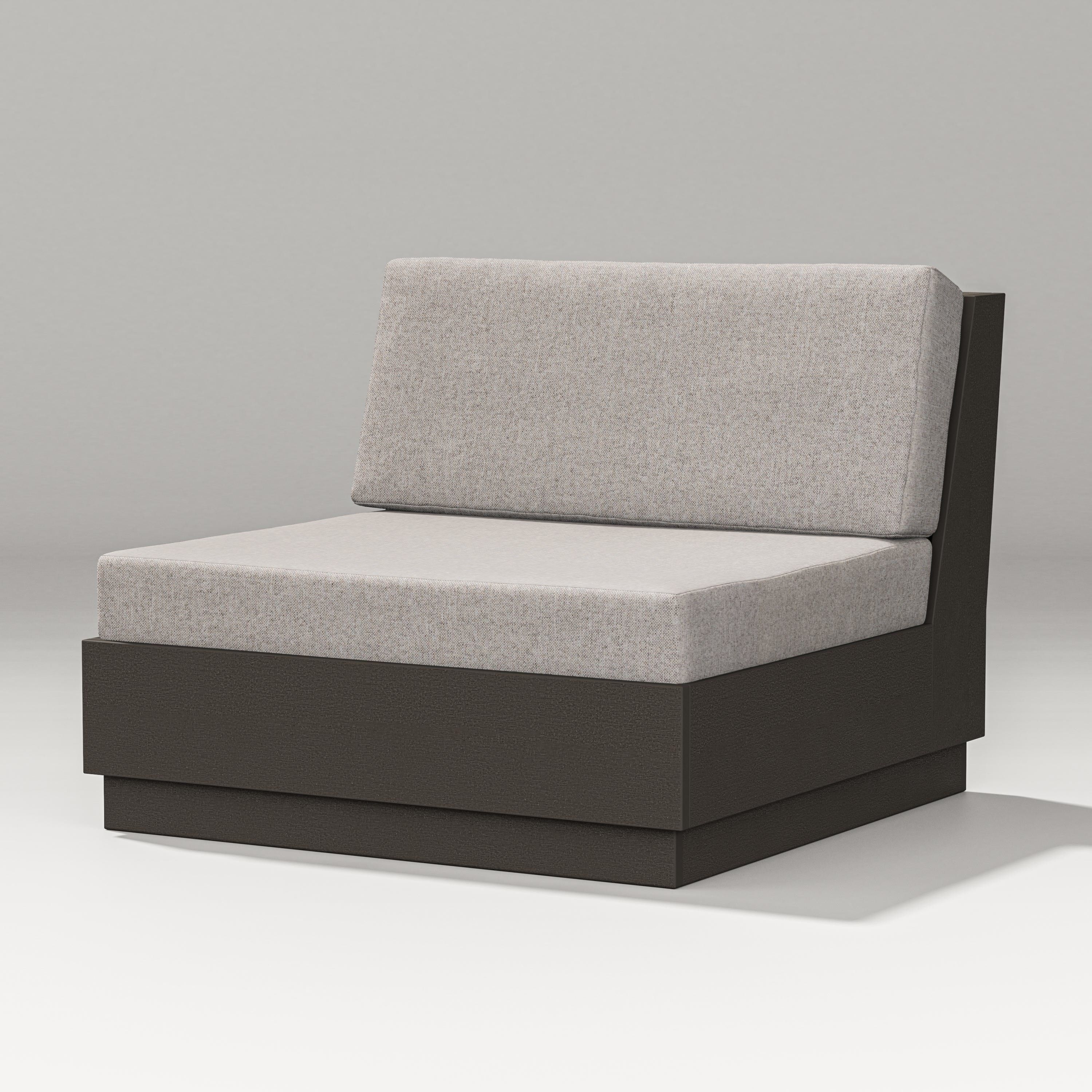 PW Designer Series Elevate Modular Armless Chair in Vintage Coffee / Weathered Tweed