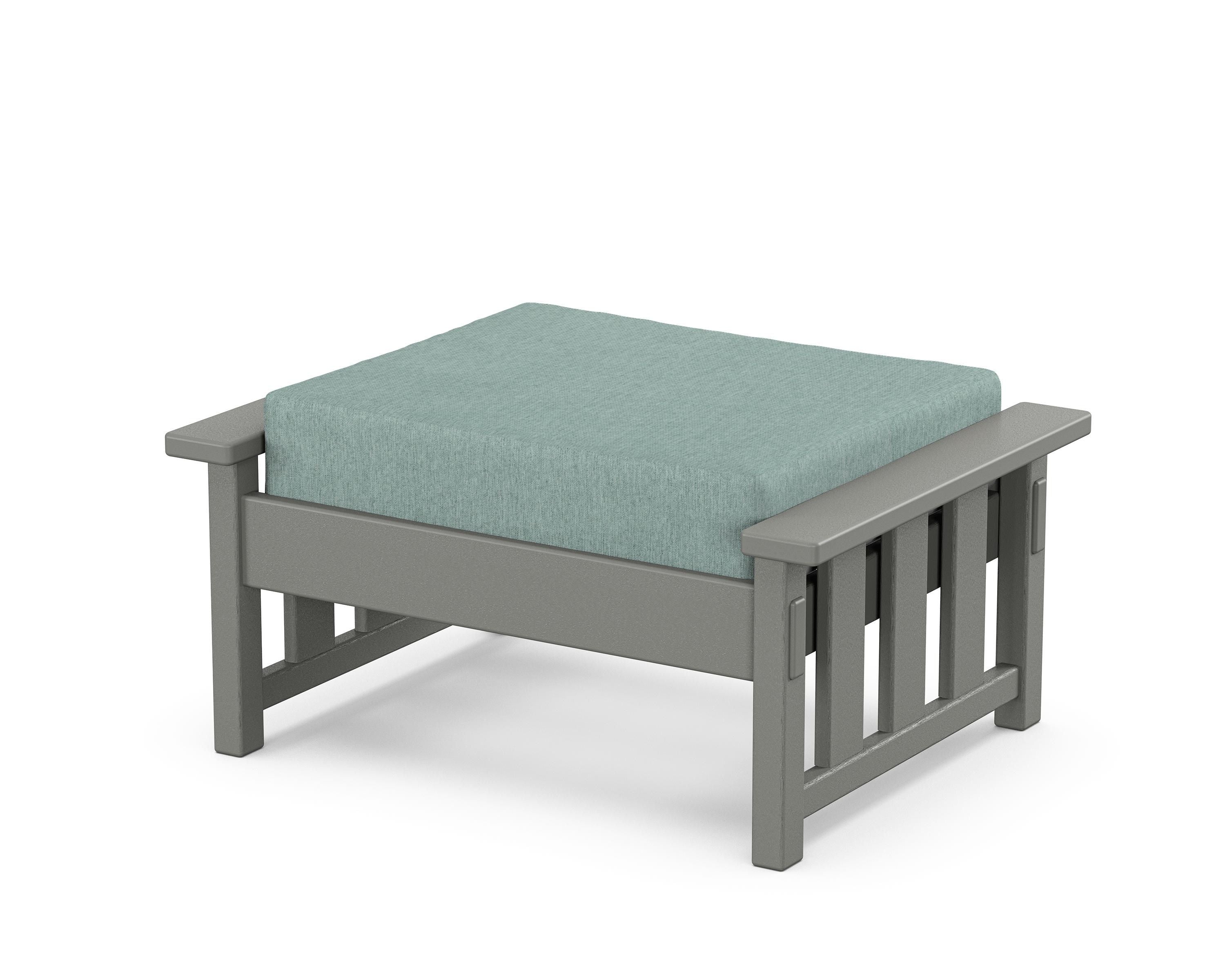 Martha Stewart by POLYWOOD® Acadia Deep Seating Ottoman in Slate Grey / Glacier Spa