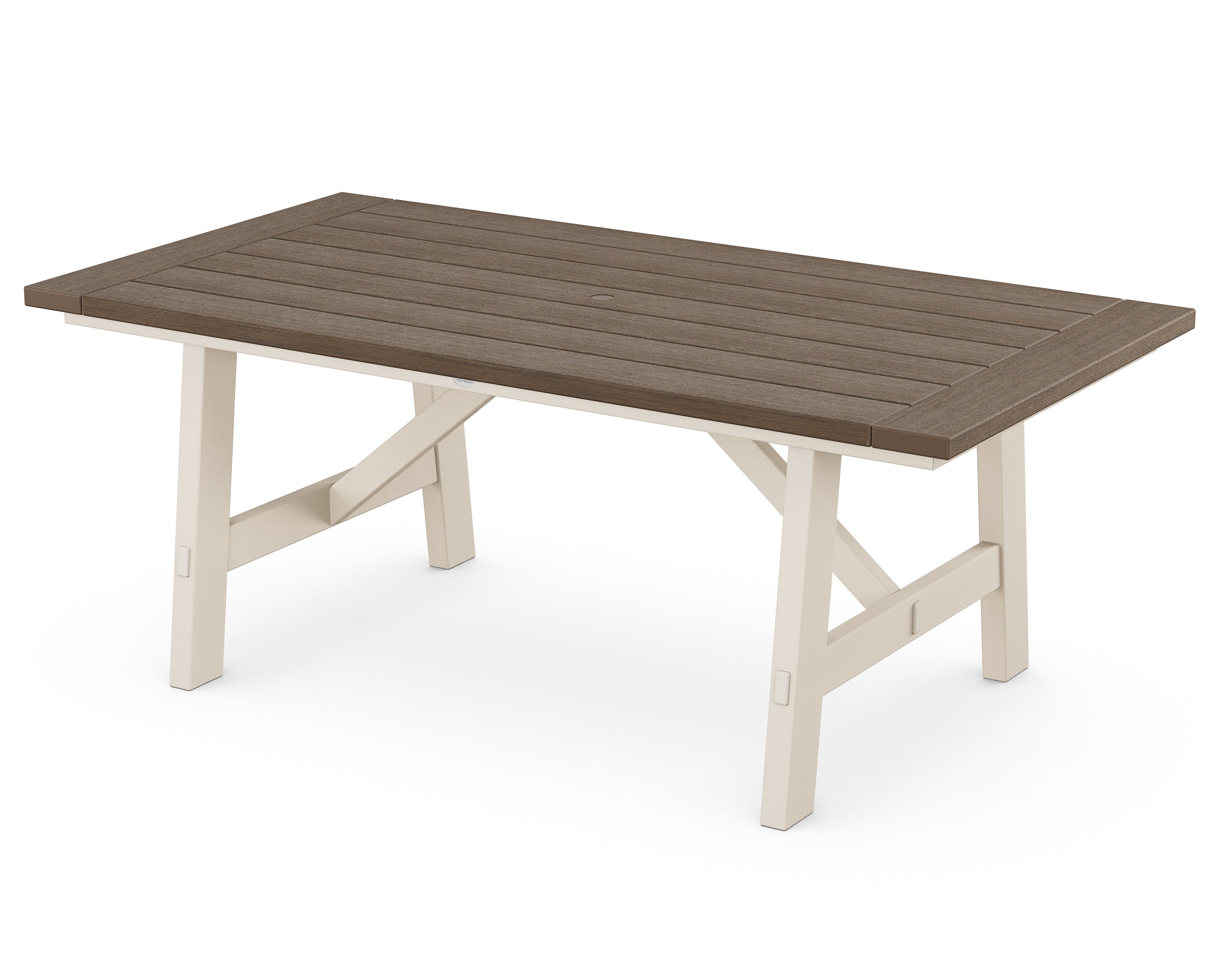POLYWOOD® Rustic Farmhouse 39" x 75" Dining Table in Sand / Kona