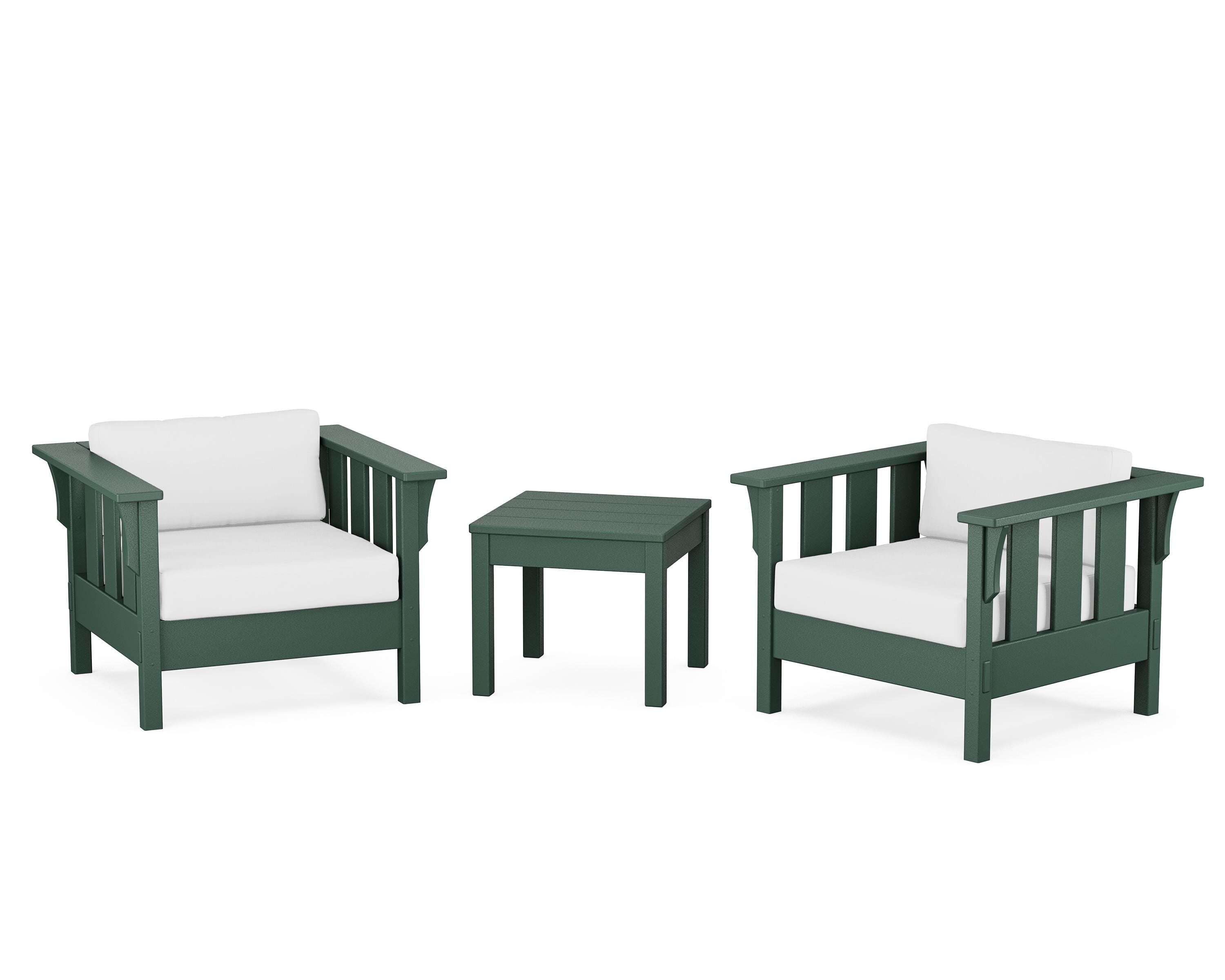 Martha Stewart by POLYWOOD® Acadia 3-Piece Deep Seating Set in Green / Natural