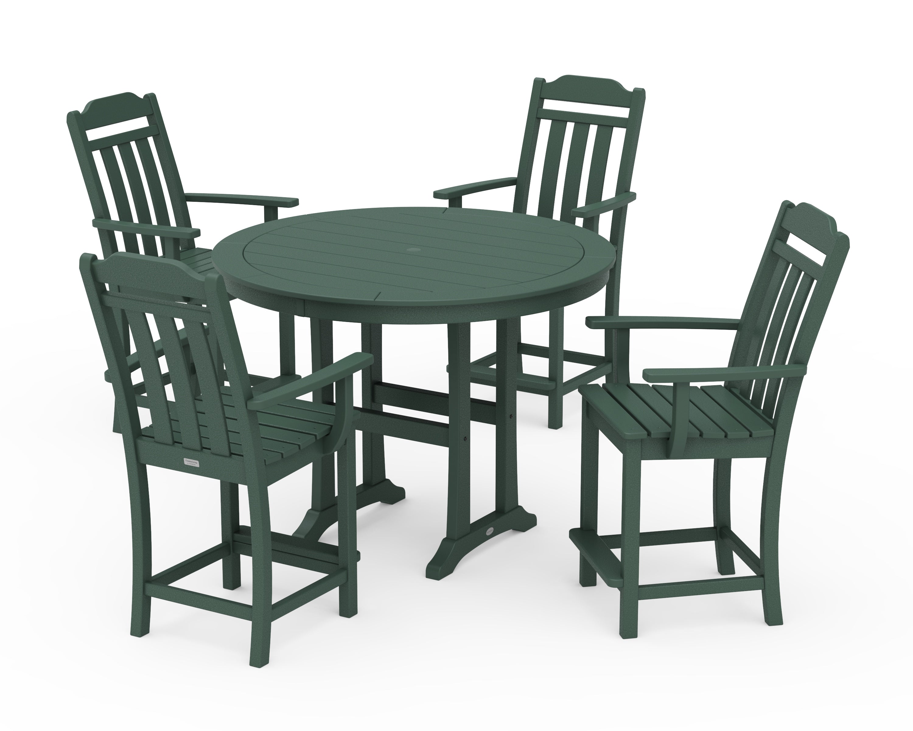 Country Living Cottage 5-Piece Round Counter Set in Green