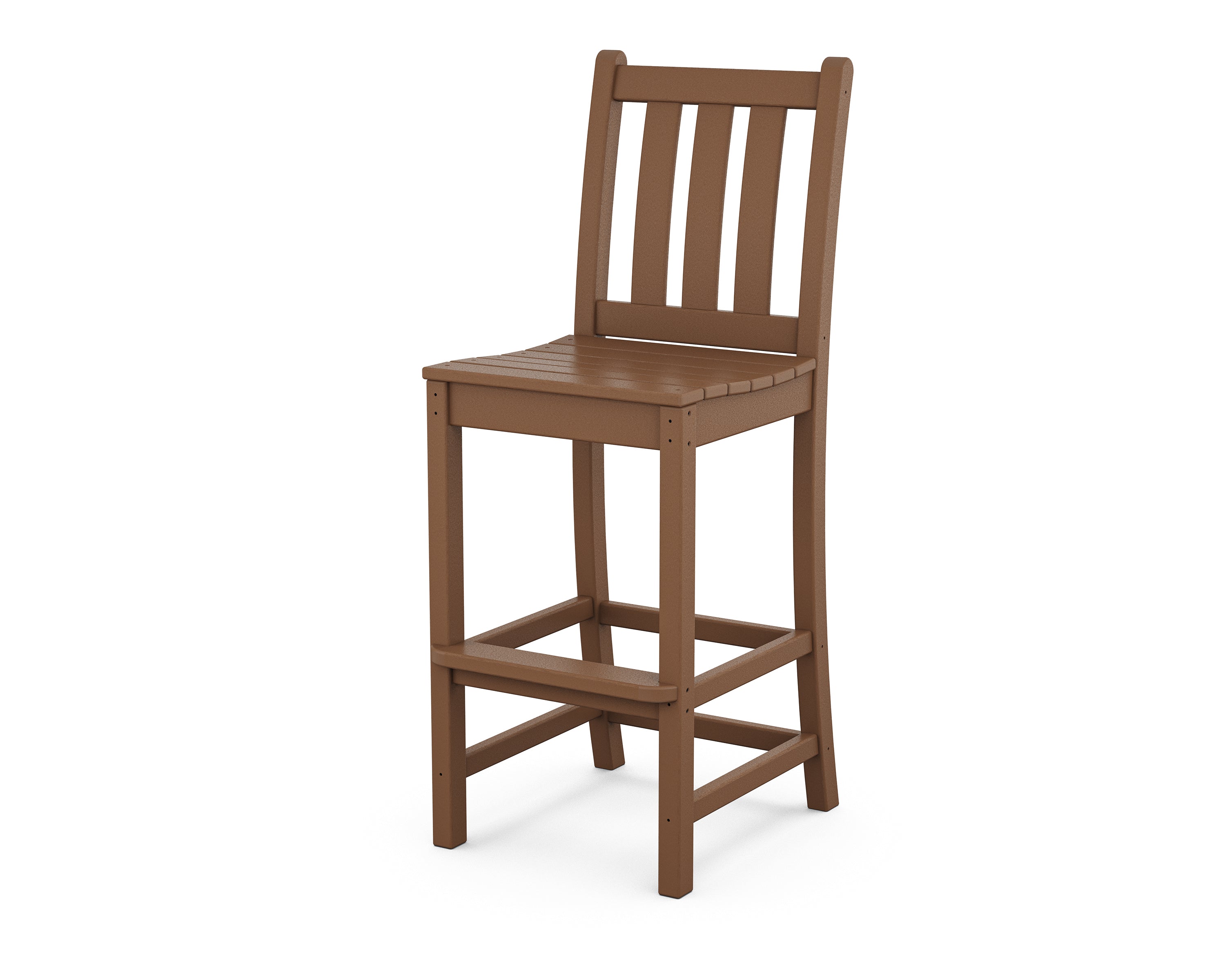 POLYWOOD® Traditional Garden Bar Side Chair in Teak