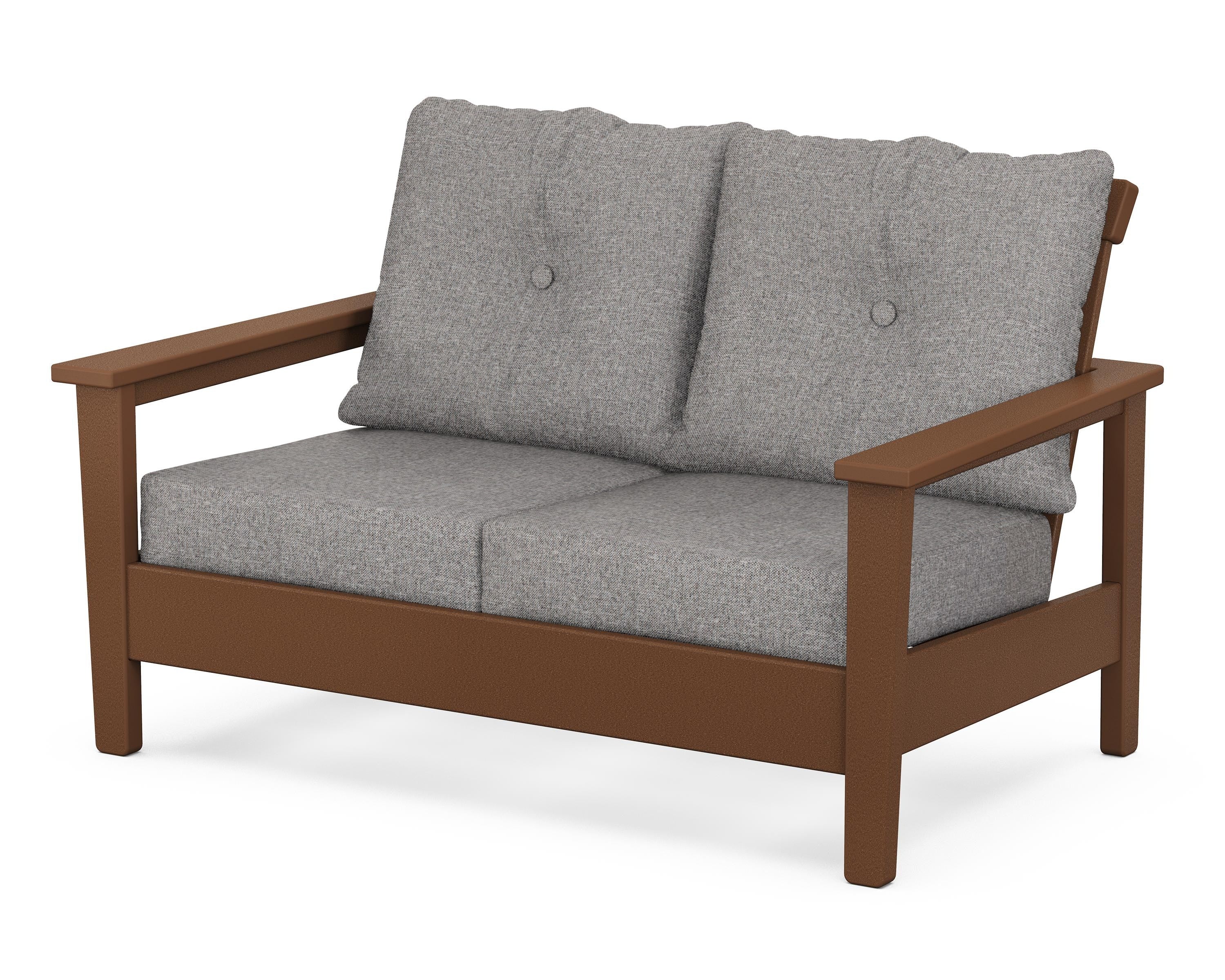 POLYWOOD® Prescott Deep Seating Loveseat in Teak / Grey Mist