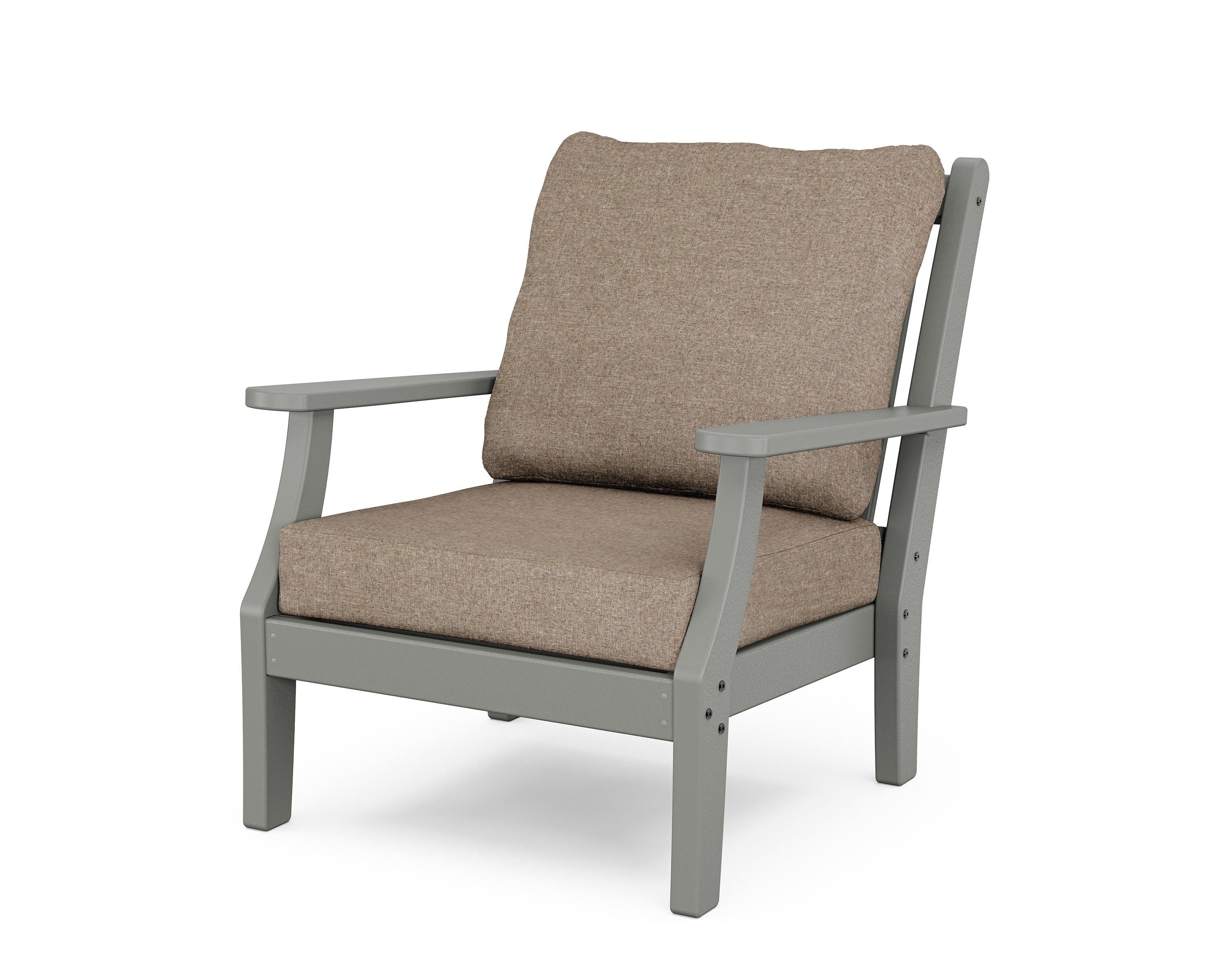 Country Living Wovendale Deep Seating Chair in Slate Grey / Spiced Burlap