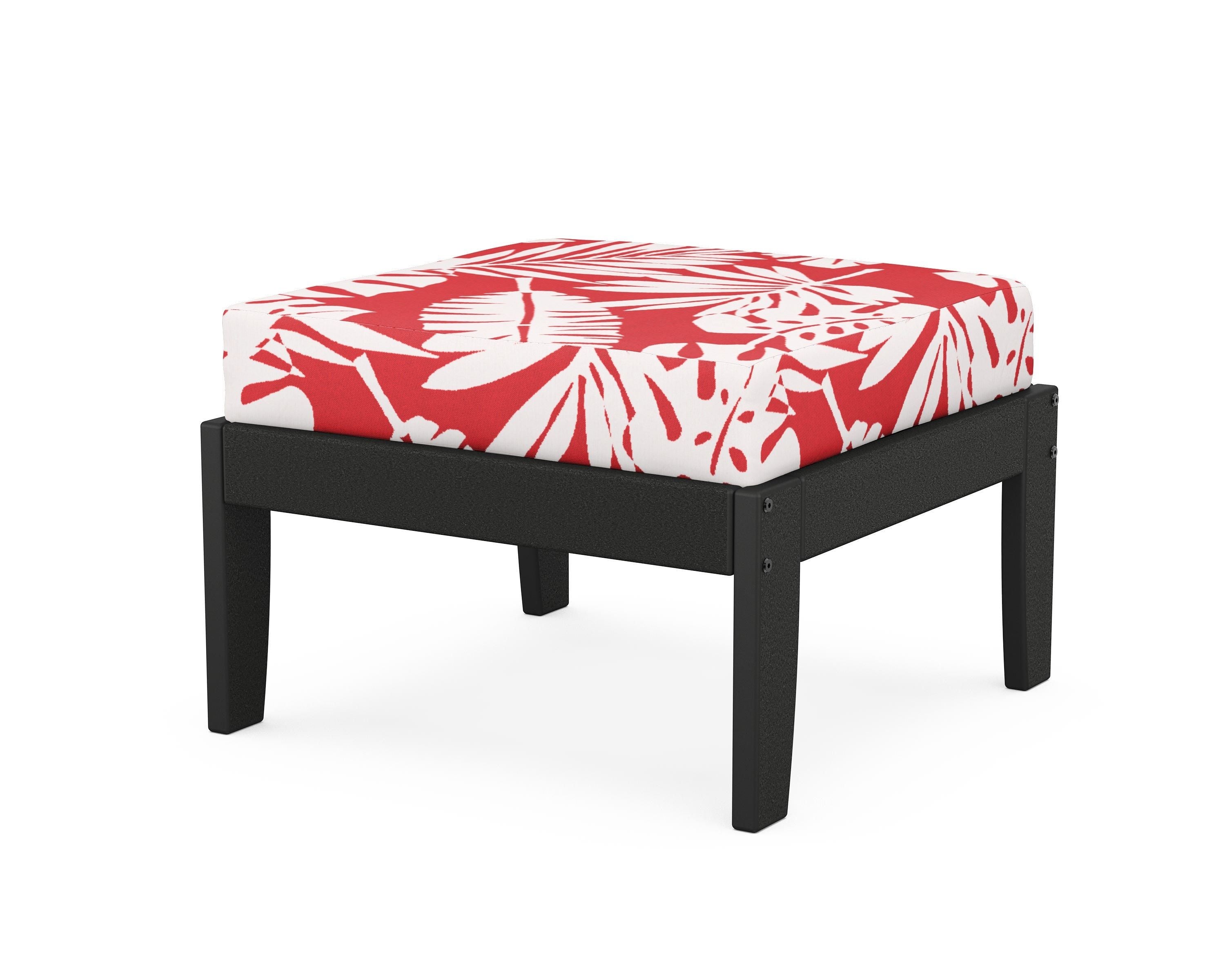 Unbranded Modular Ottoman - Classic in Black / Leaf Crimson